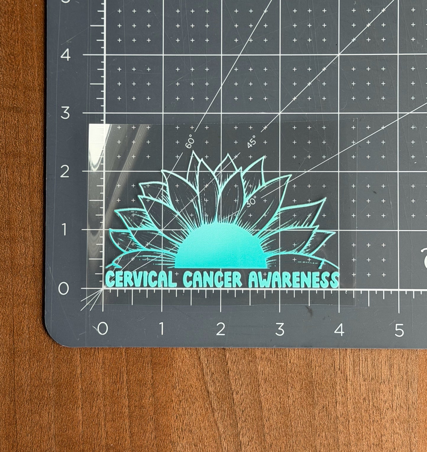 Cervical Cancer Awareness Sunflower Car Decal