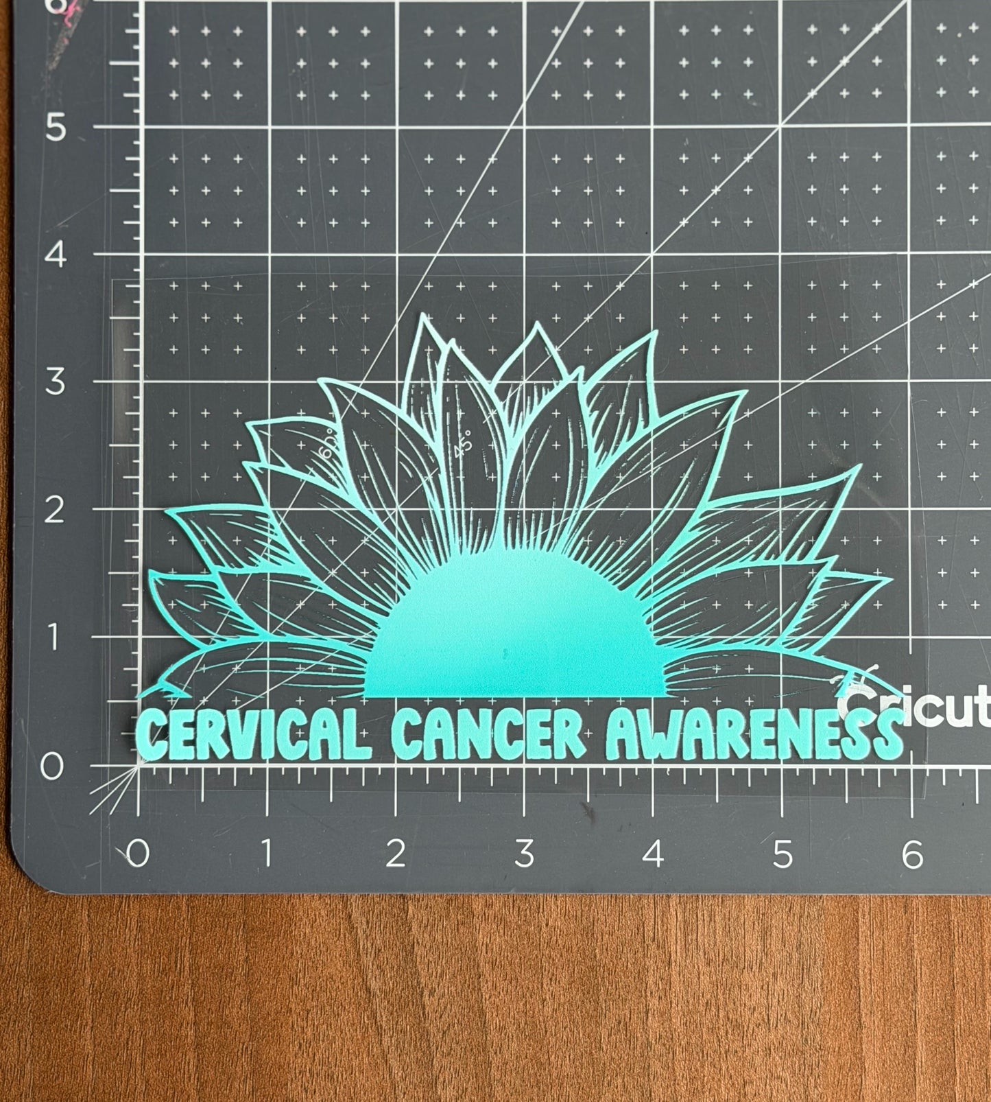 Cervical Cancer Awareness Sunflower Car Decal