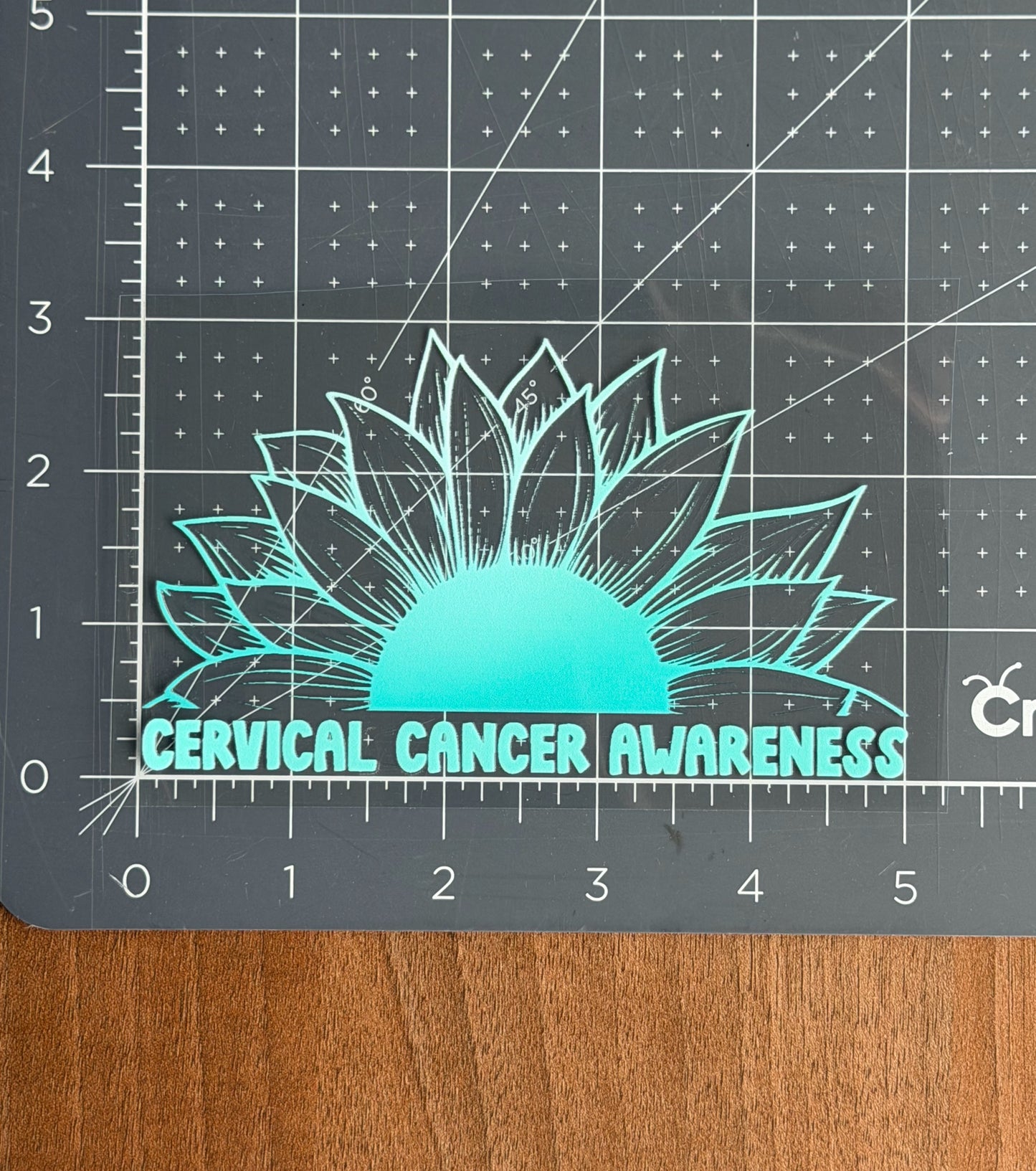Cervical Cancer Awareness Sunflower Car Decal