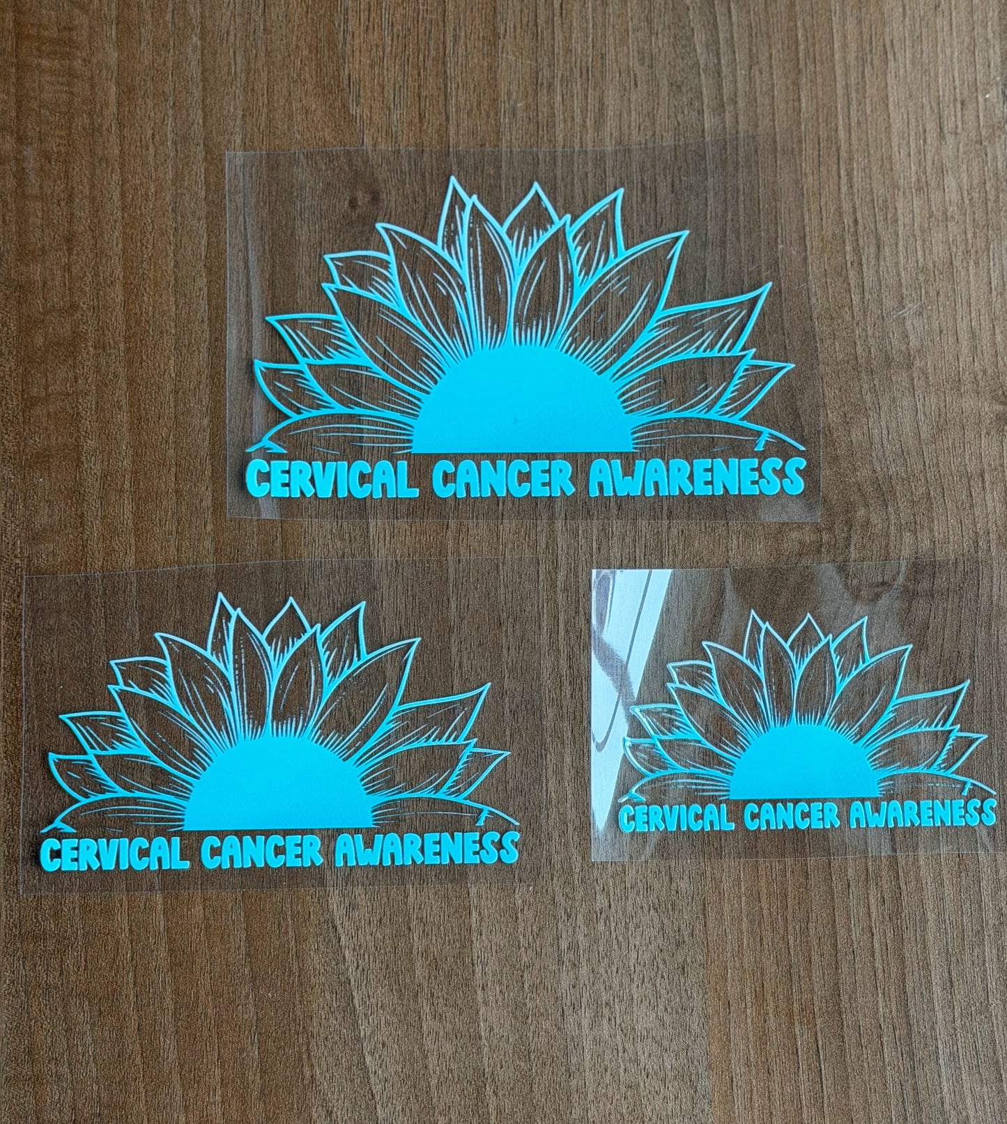 Cervical Cancer Awareness Sunflower Car Decal