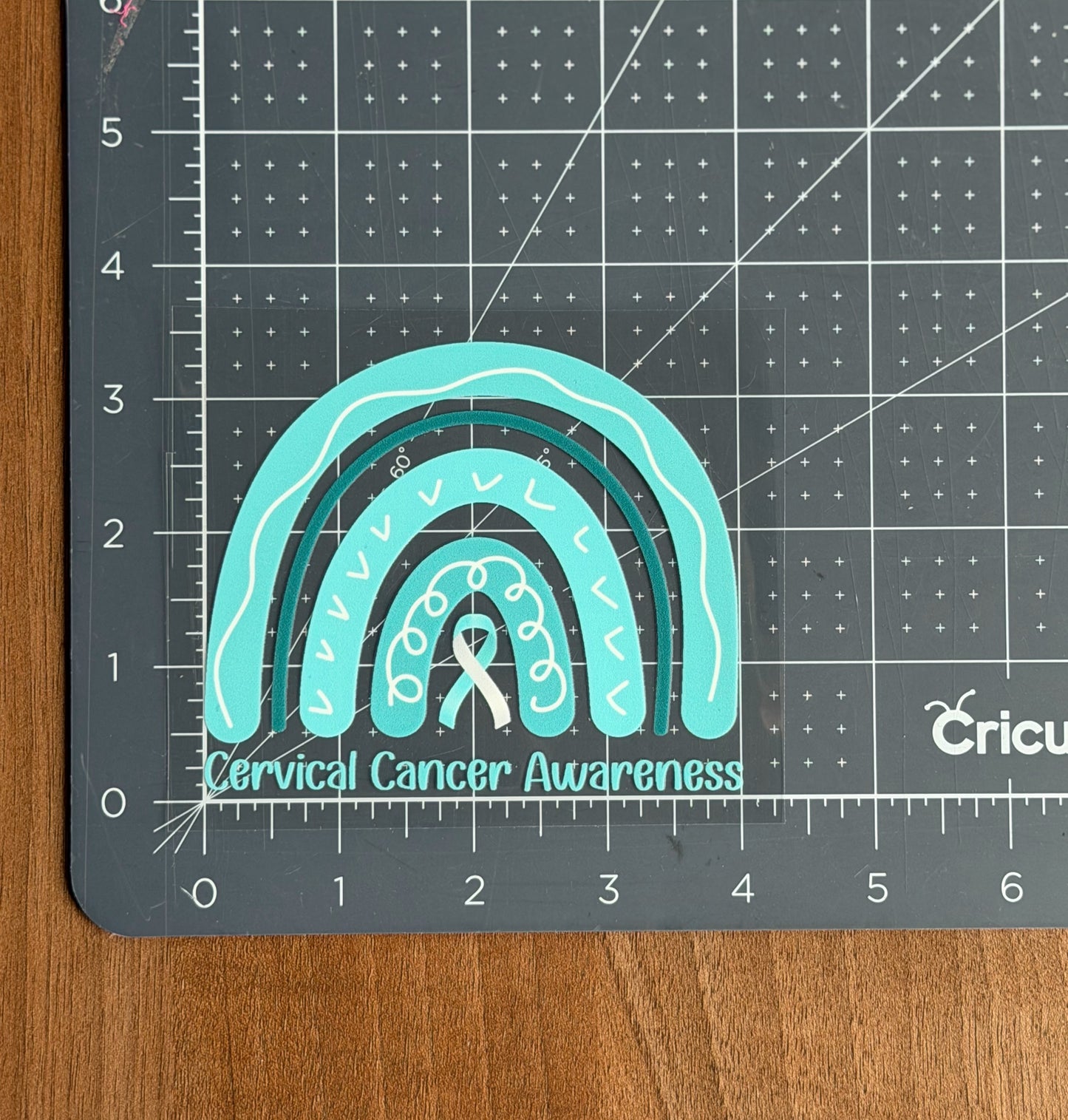 Cervical Cancer Awareness Rainbow Car Decal