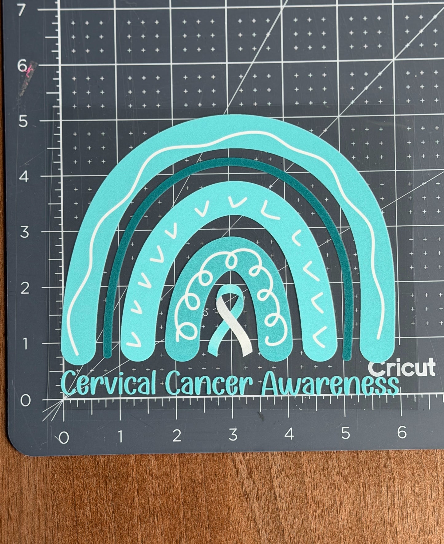 Cervical Cancer Awareness Rainbow Car Decal