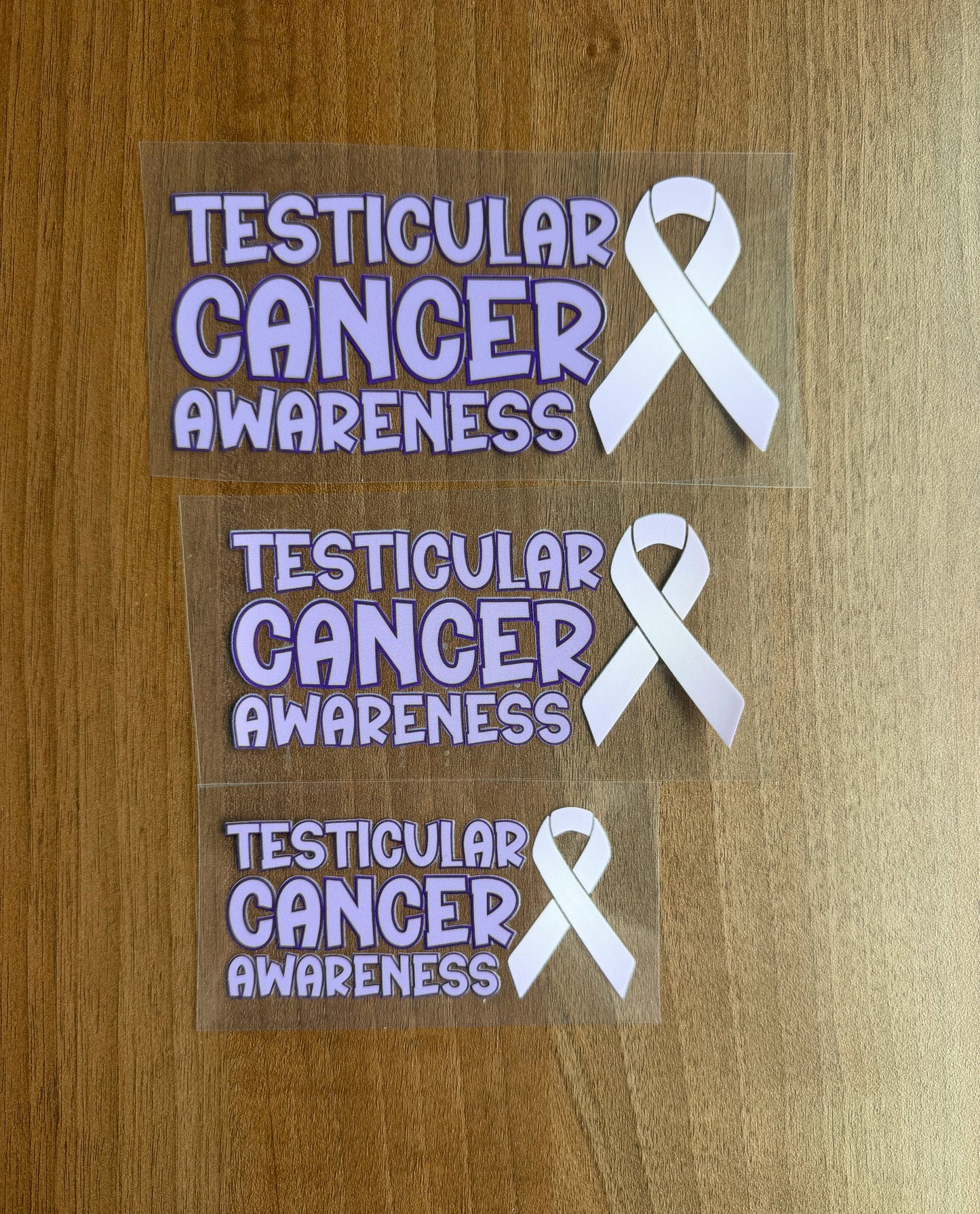 Testicular Cancer Awareness with Ribbon Car Decal