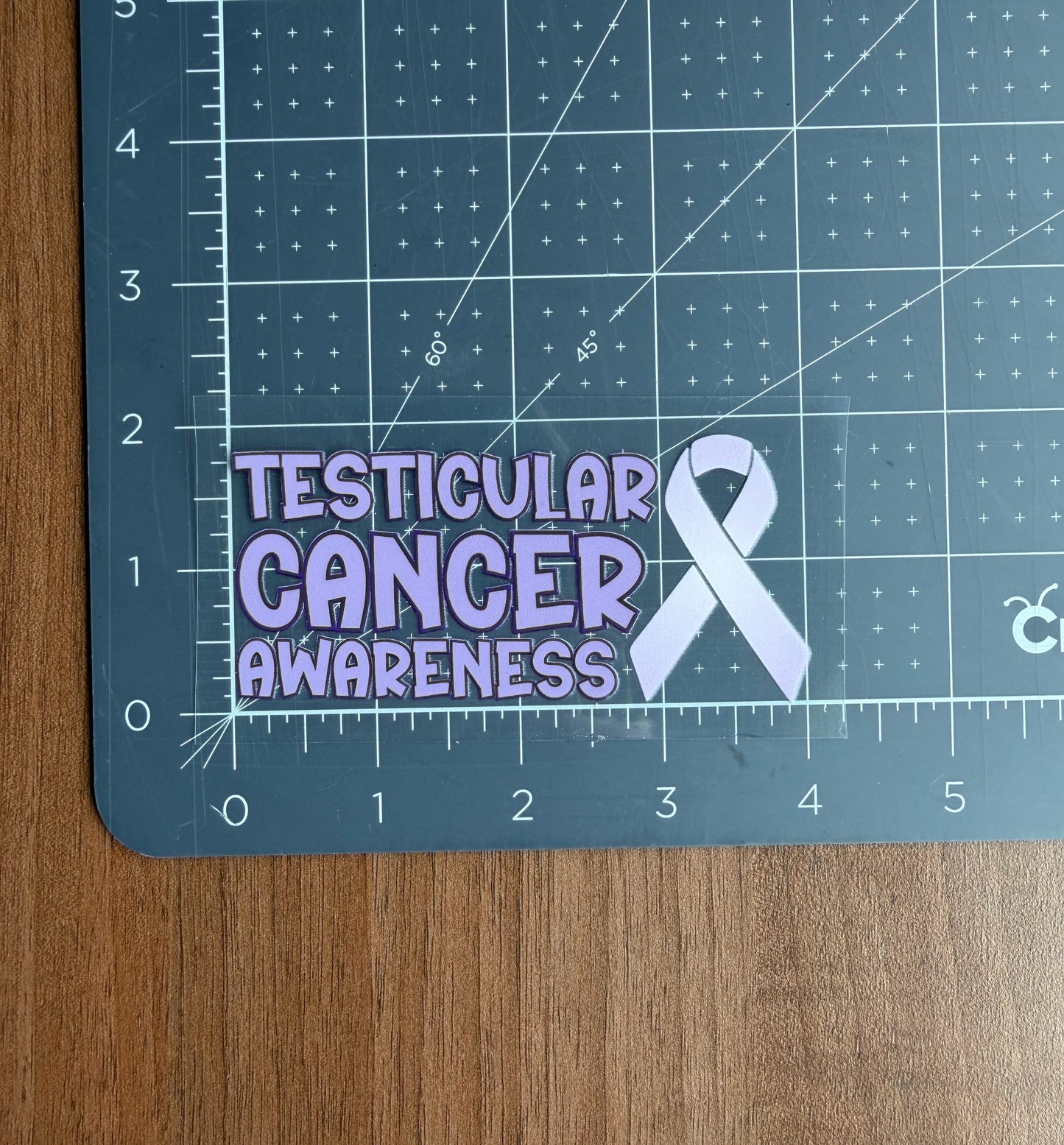 Testicular Cancer Awareness with Ribbon Car Decal
