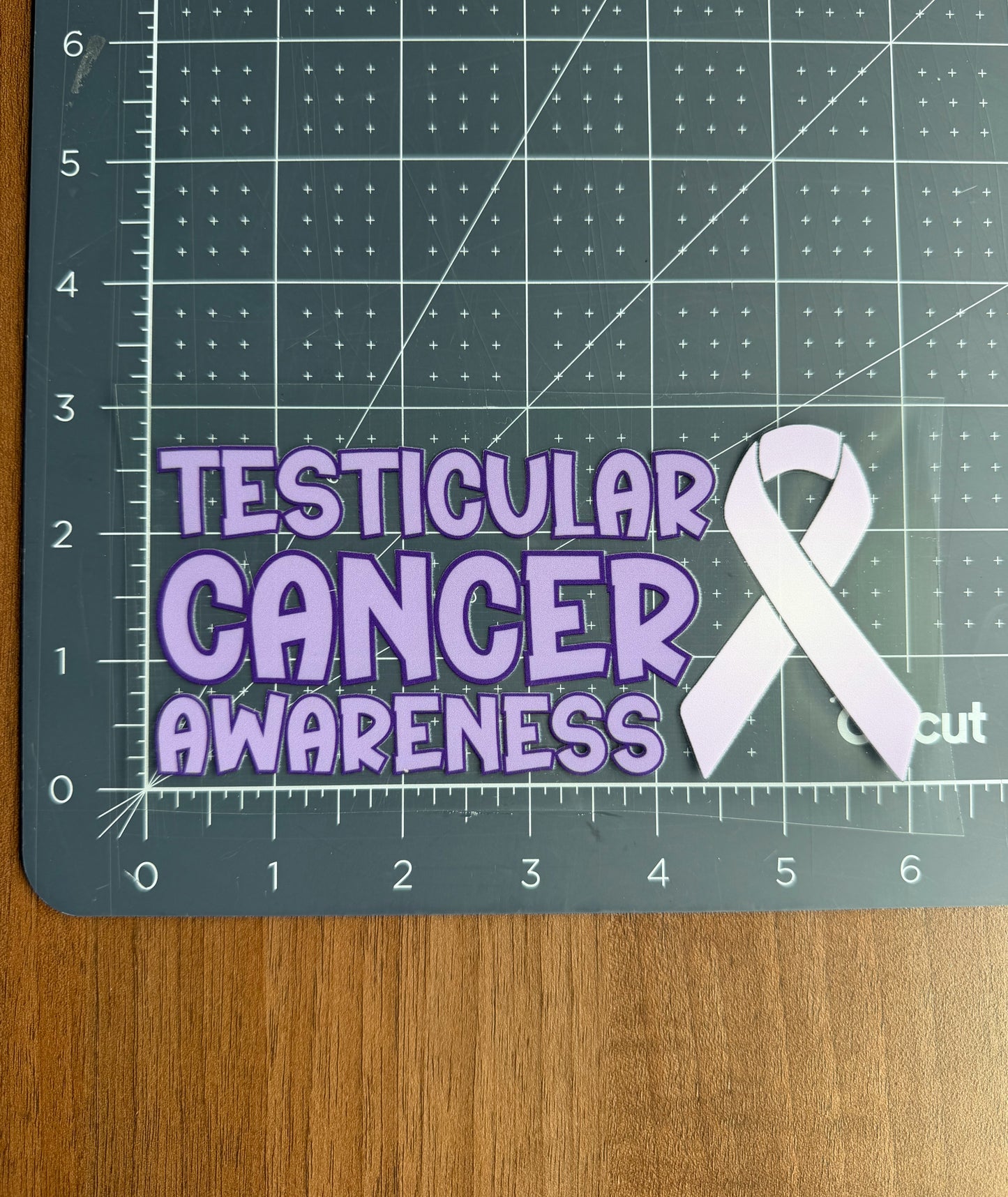 Testicular Cancer Awareness with Ribbon Car Decal