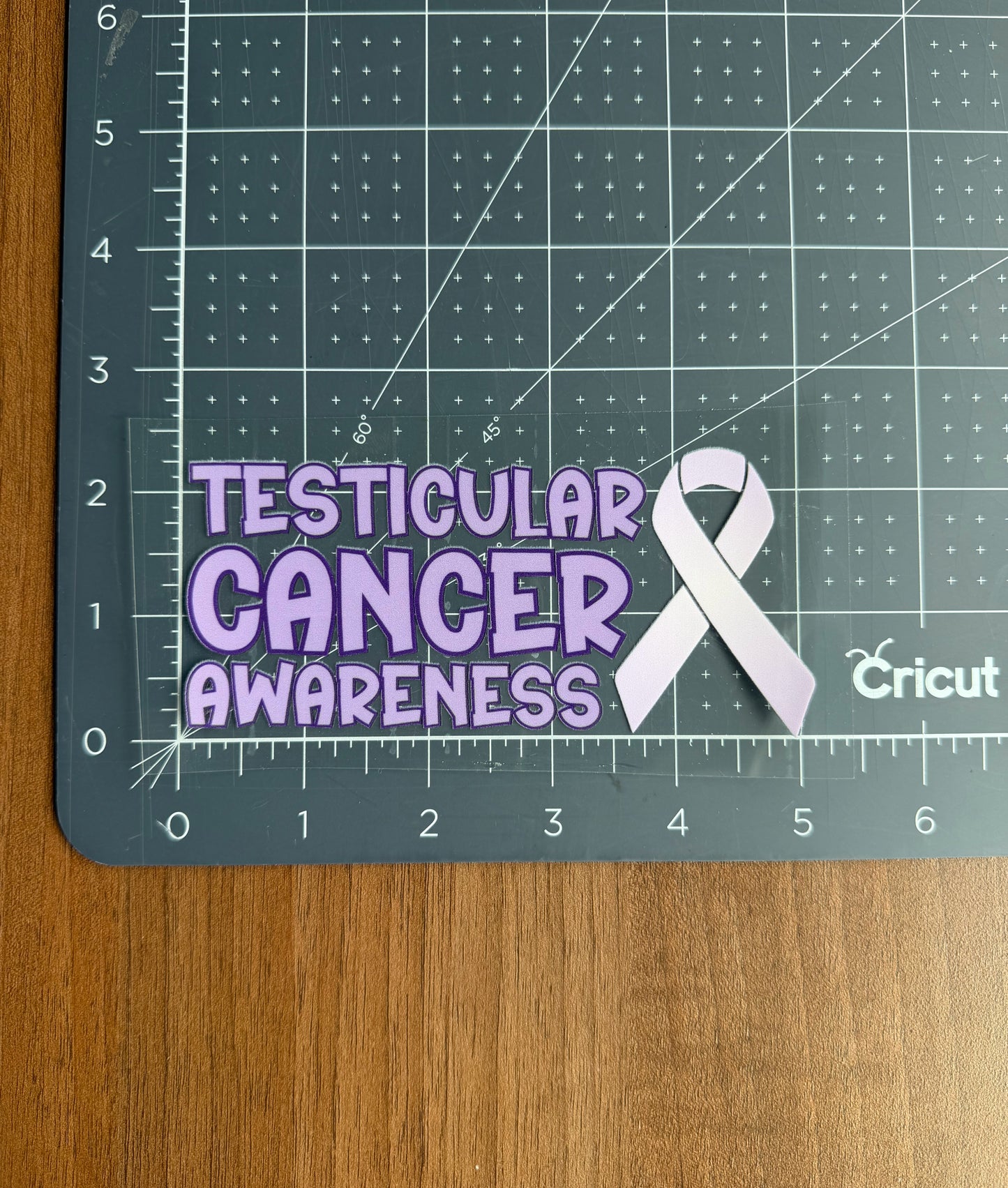 Testicular Cancer Awareness with Ribbon Car Decal