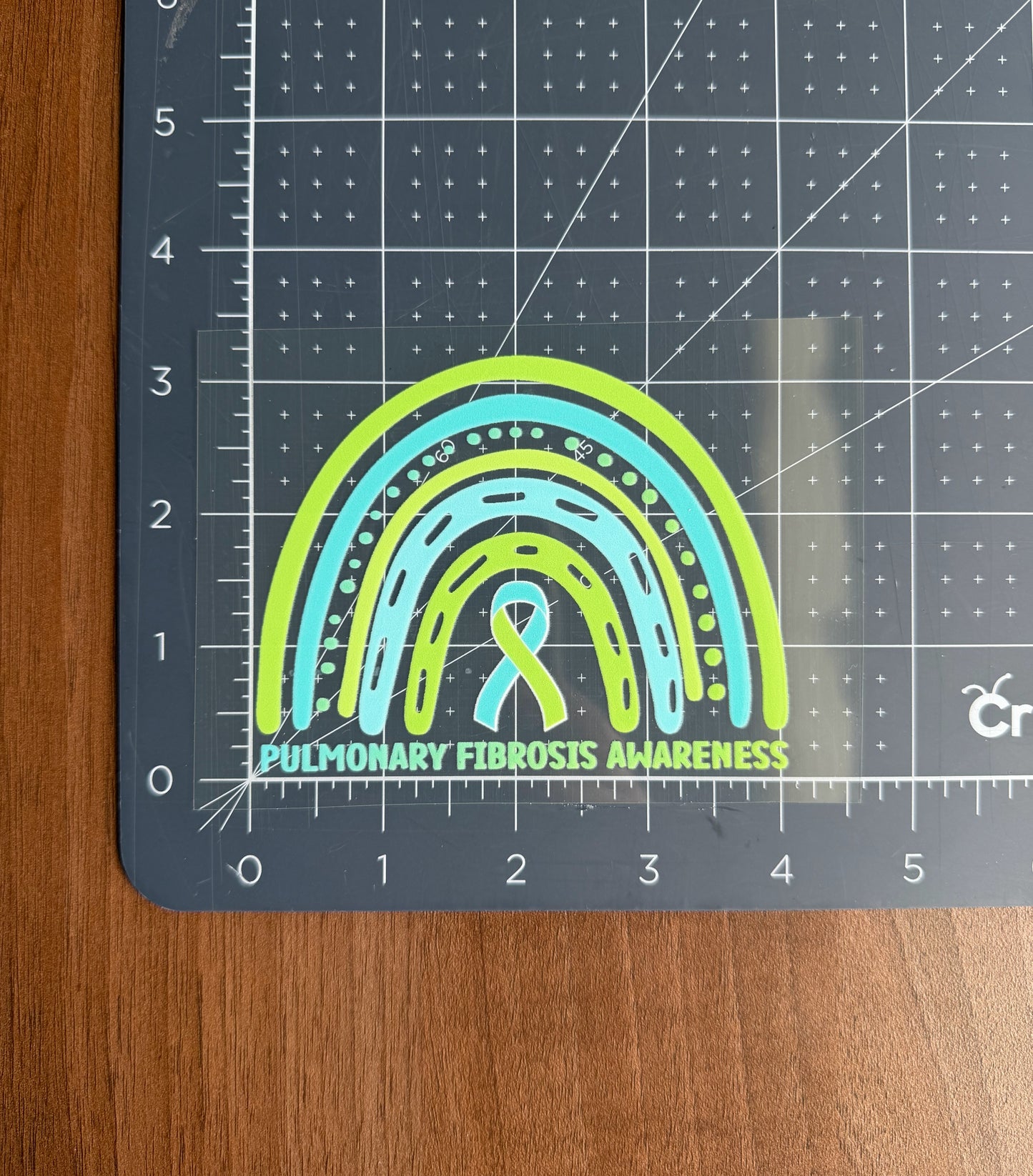 Pulmonary Fibrosis Awareness Rainbow Car Decal