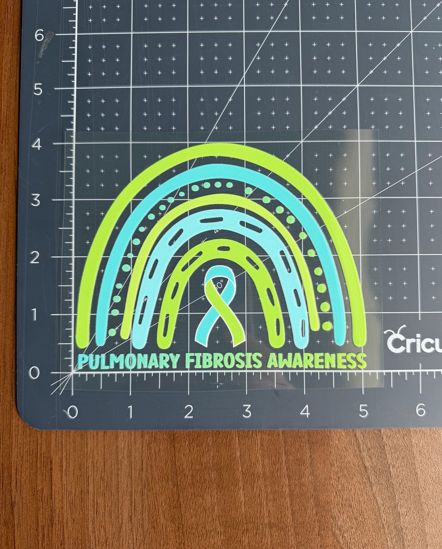 Pulmonary Fibrosis Awareness Rainbow Car Decal