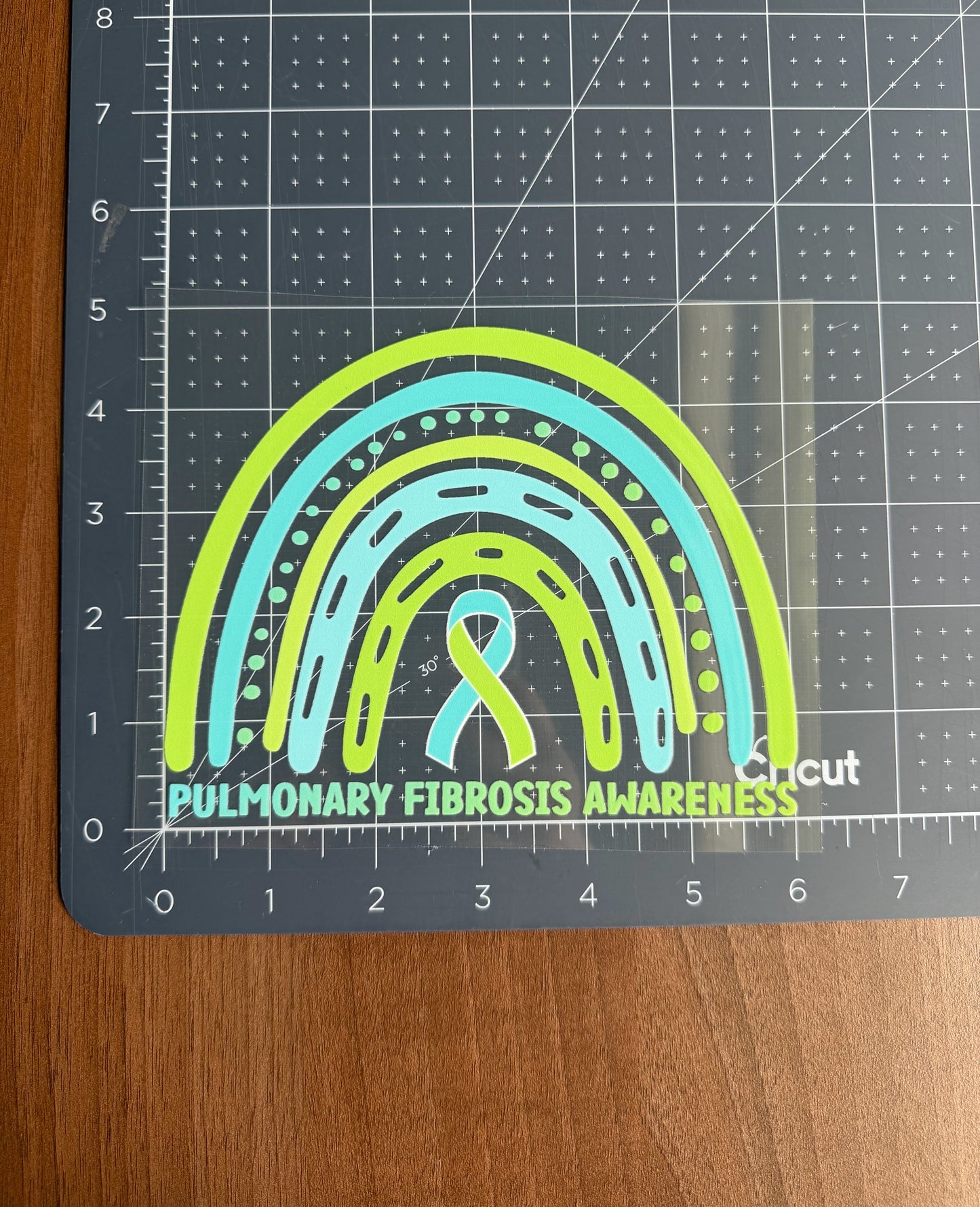 Pulmonary Fibrosis Awareness Rainbow Car Decal