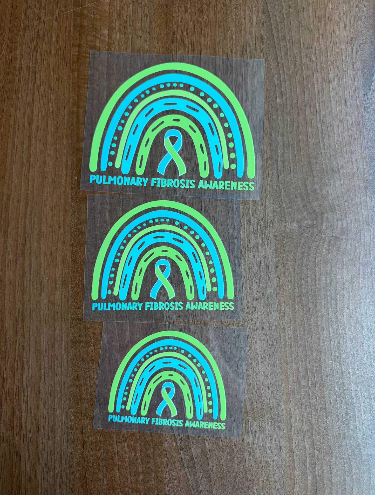 Pulmonary Fibrosis Awareness Rainbow Car Decal