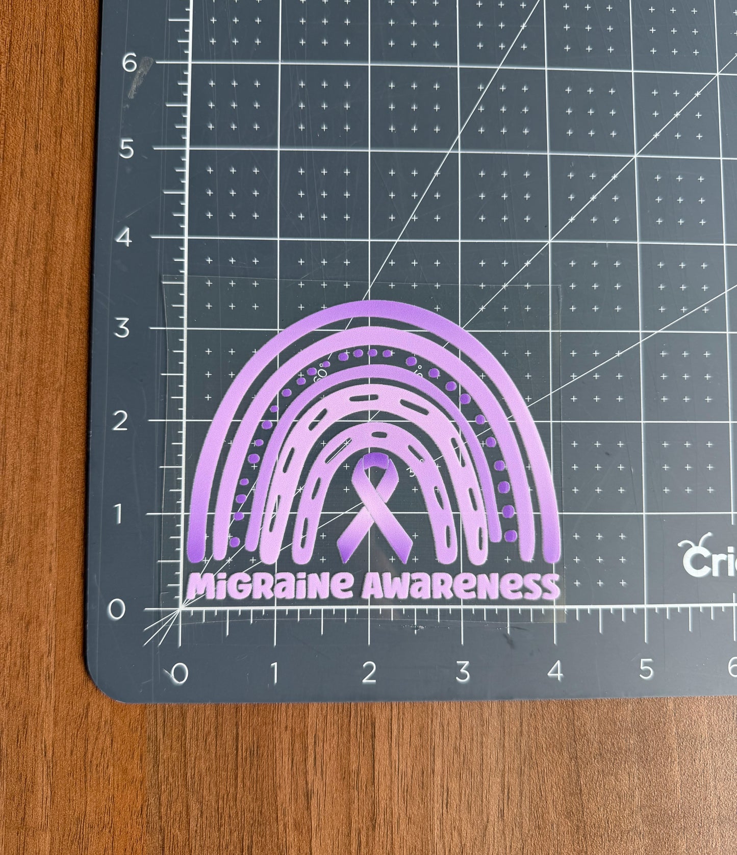Migraine Awareness Rainbow Car Decal