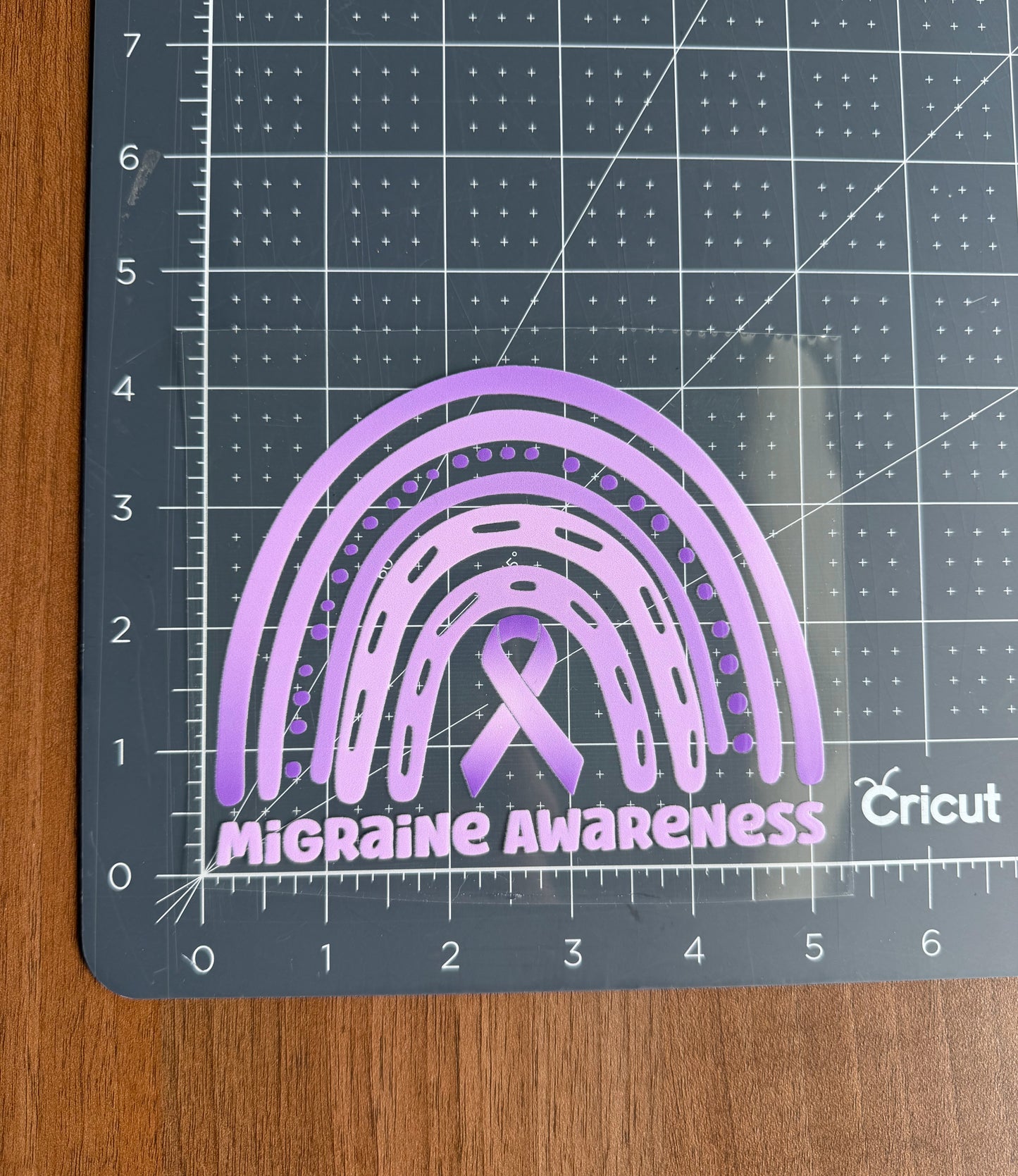 Migraine Awareness Rainbow Car Decal