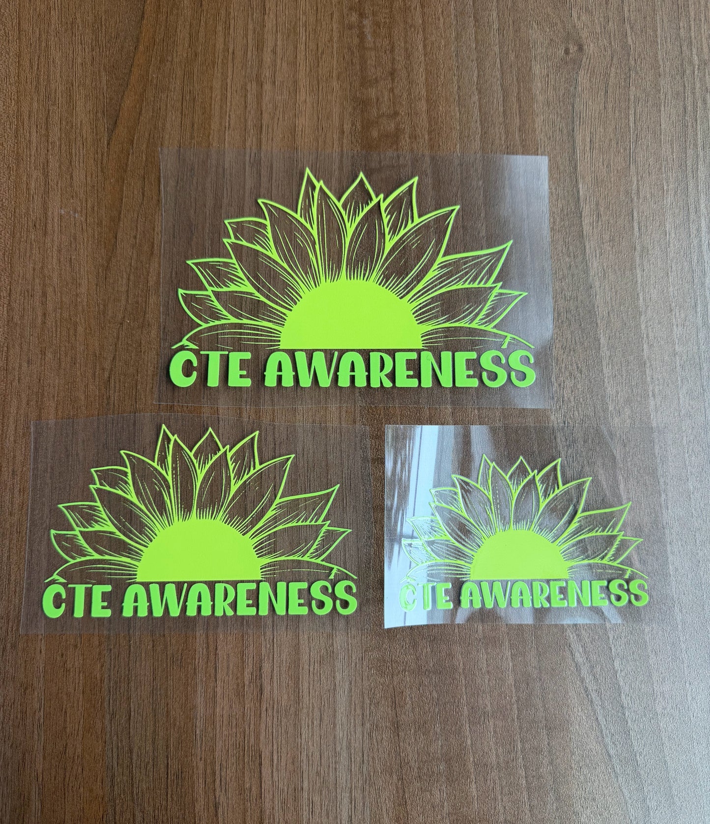 CTE Awareness Sunflower Car Decal | Chronic Traumatic Encephalopathy Awareness