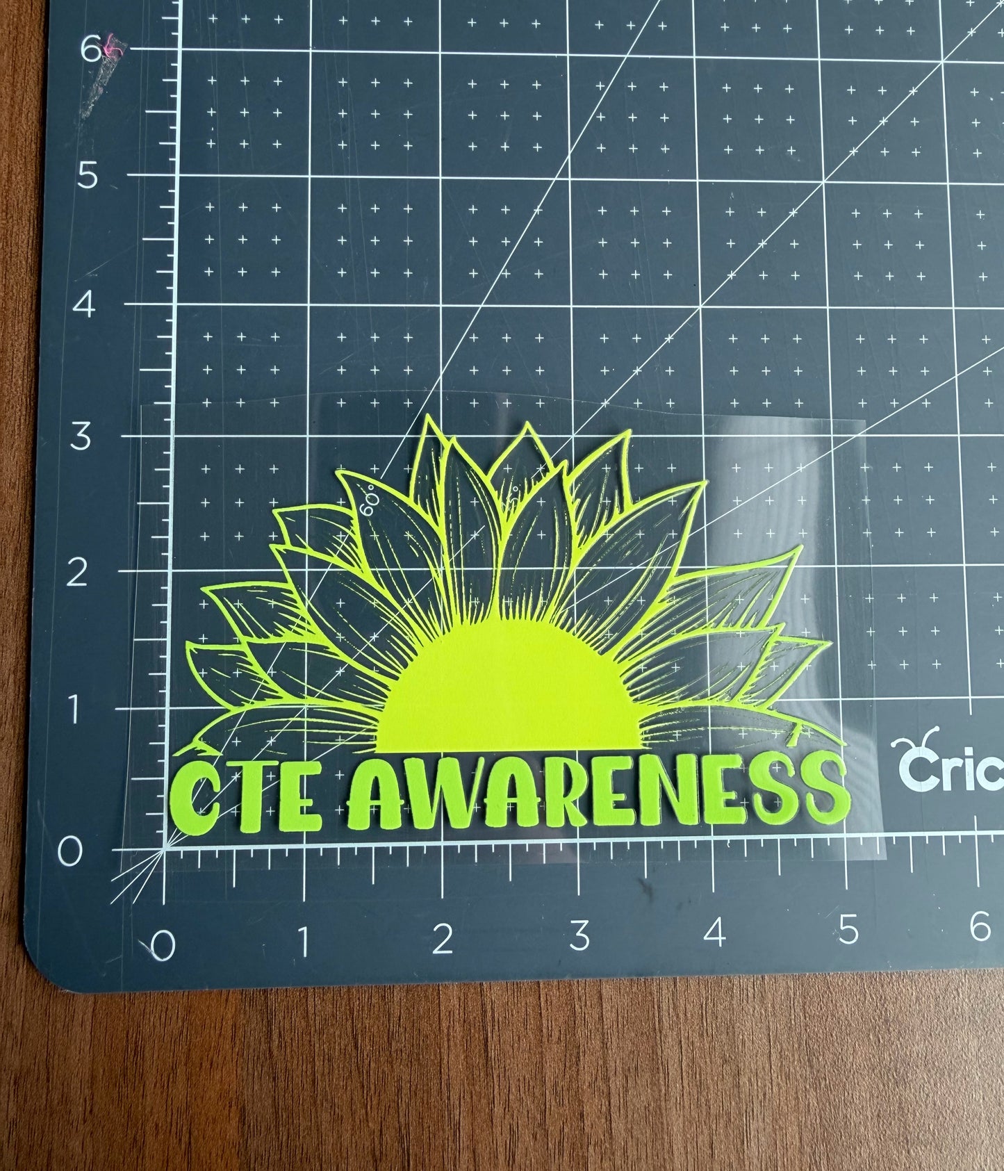 CTE Awareness Sunflower Car Decal | Chronic Traumatic Encephalopathy Awareness