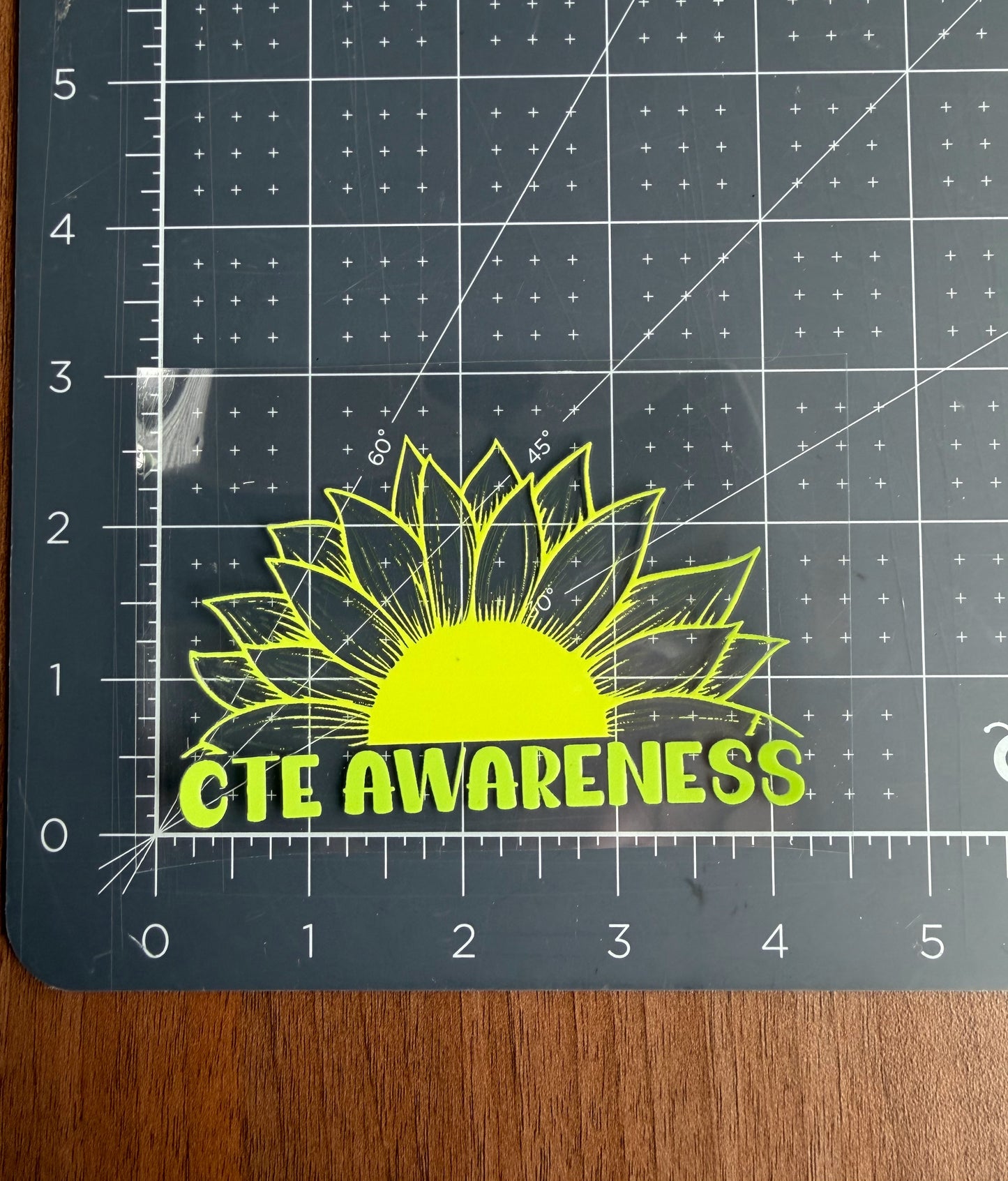 CTE Awareness Sunflower Car Decal | Chronic Traumatic Encephalopathy Awareness