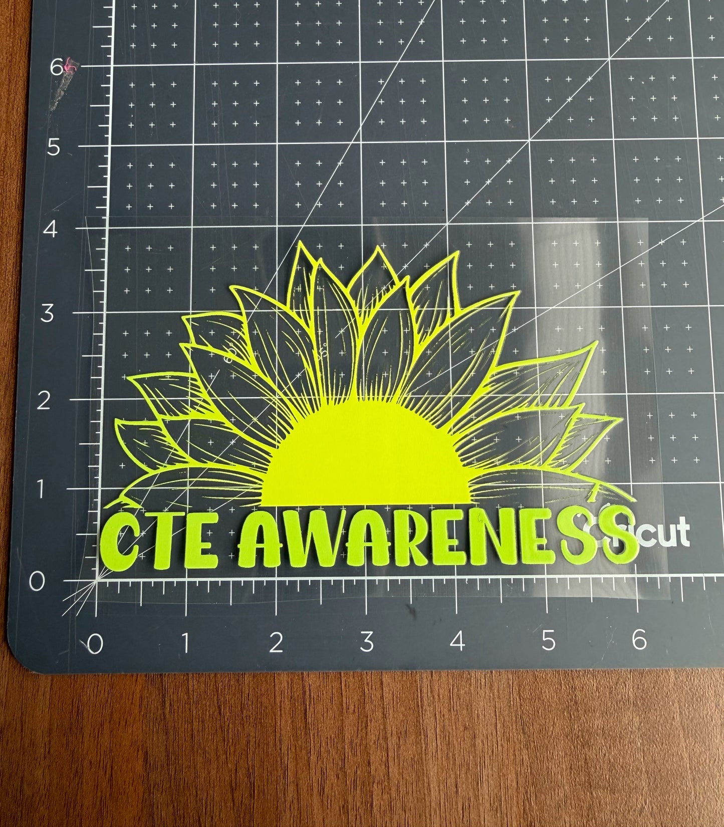 CTE Awareness Sunflower Car Decal | Chronic Traumatic Encephalopathy Awareness