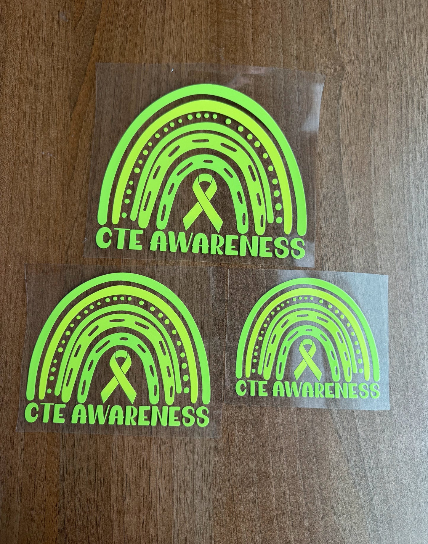 CTE Awareness Rainbow Car Decal