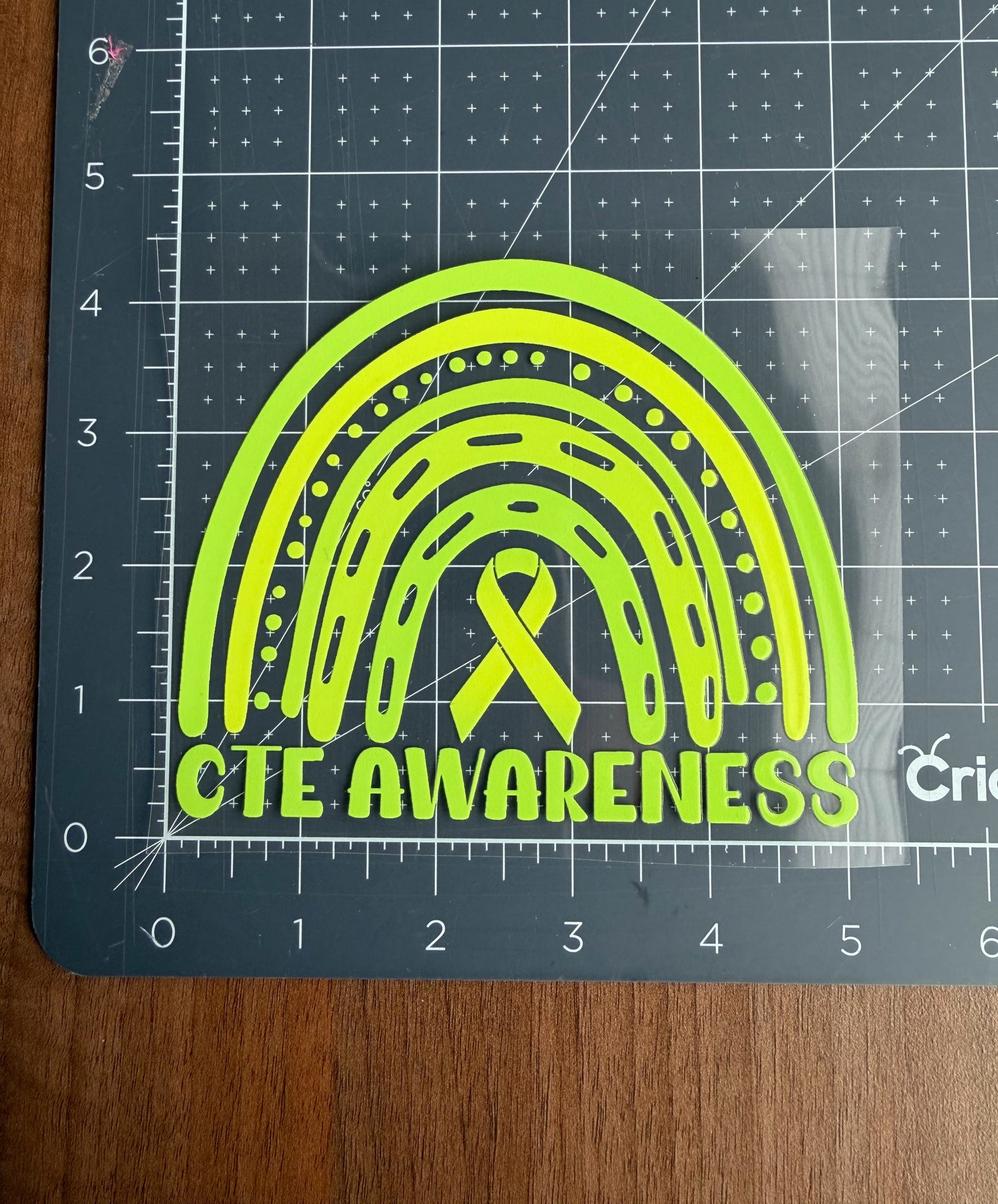 CTE Awareness Rainbow Car Decal