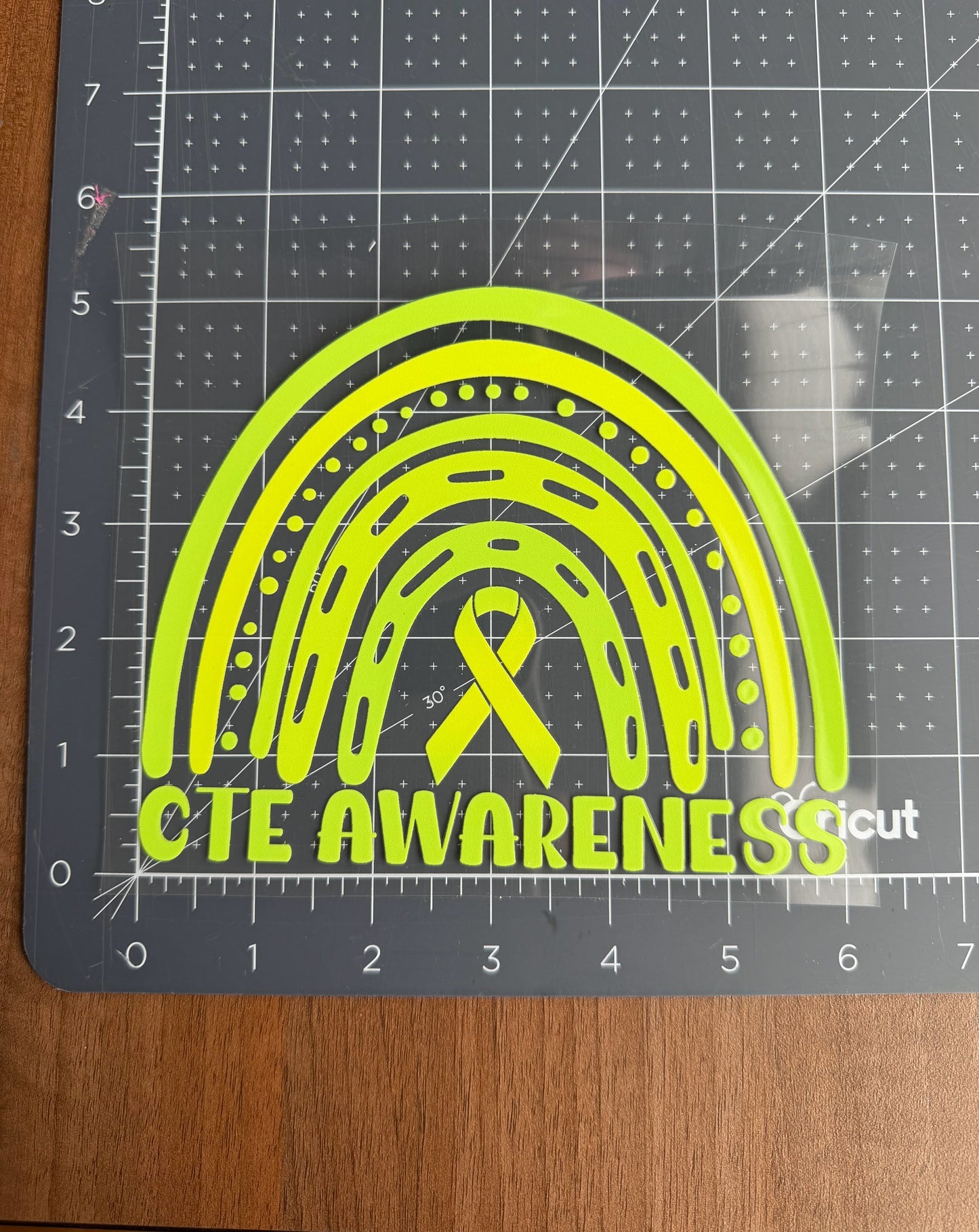 CTE Awareness Rainbow Car Decal