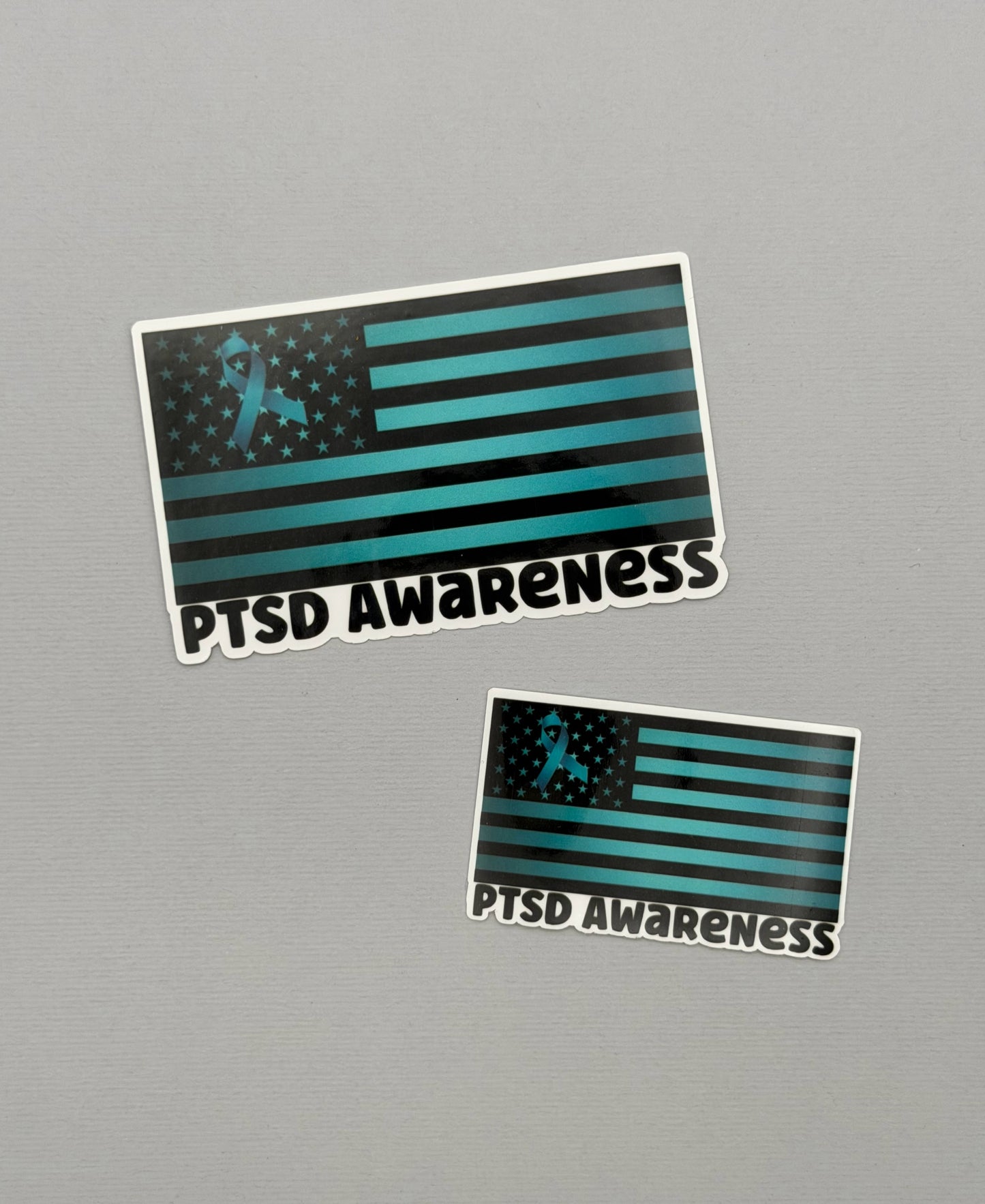 PTSD Awareness American Flag Sticker or Magnet