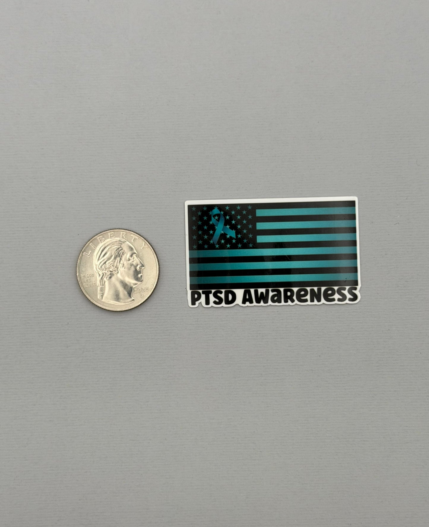 PTSD Awareness American Flag Sticker or Magnet
