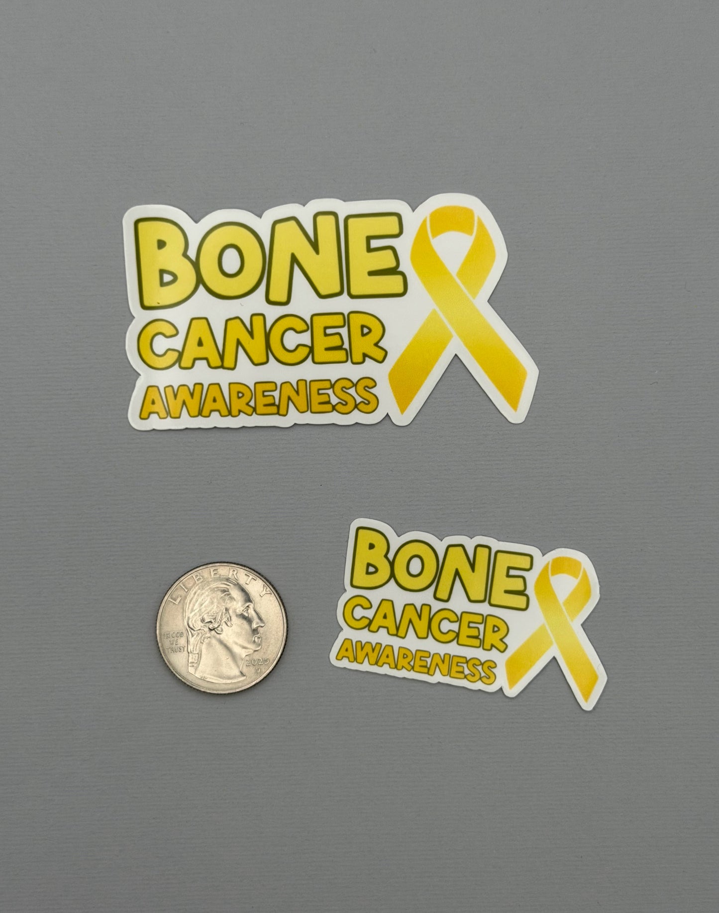Bone Cancer Awareness with Ribbon Sticker or Magnet