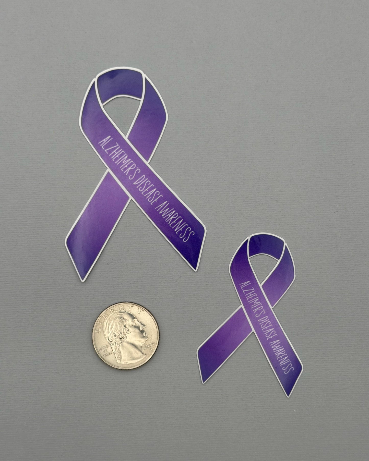 Alzheimer's Disease Awareness Ribbon Sticker or Magnet