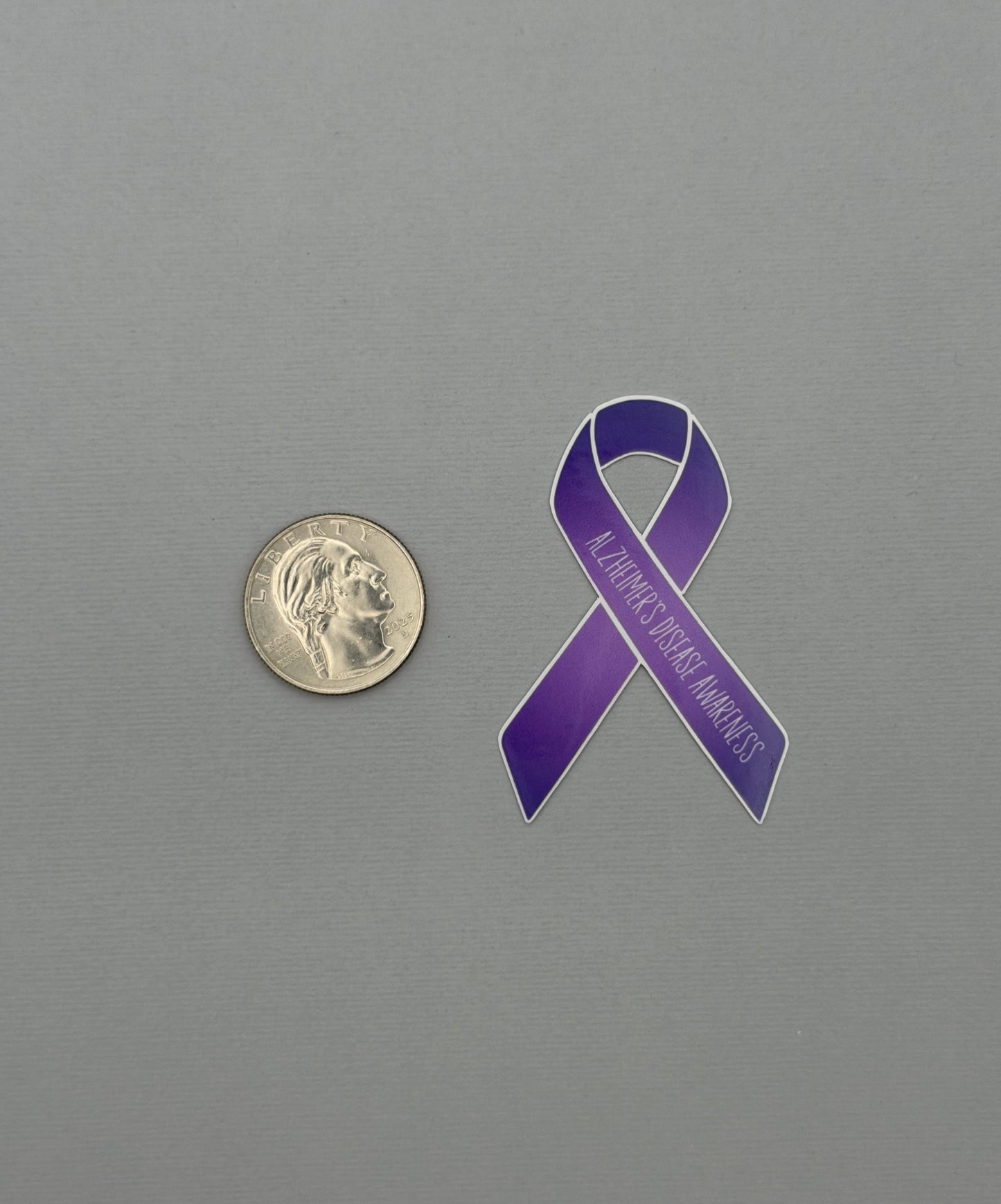 Alzheimer's Disease Awareness Ribbon Sticker or Magnet