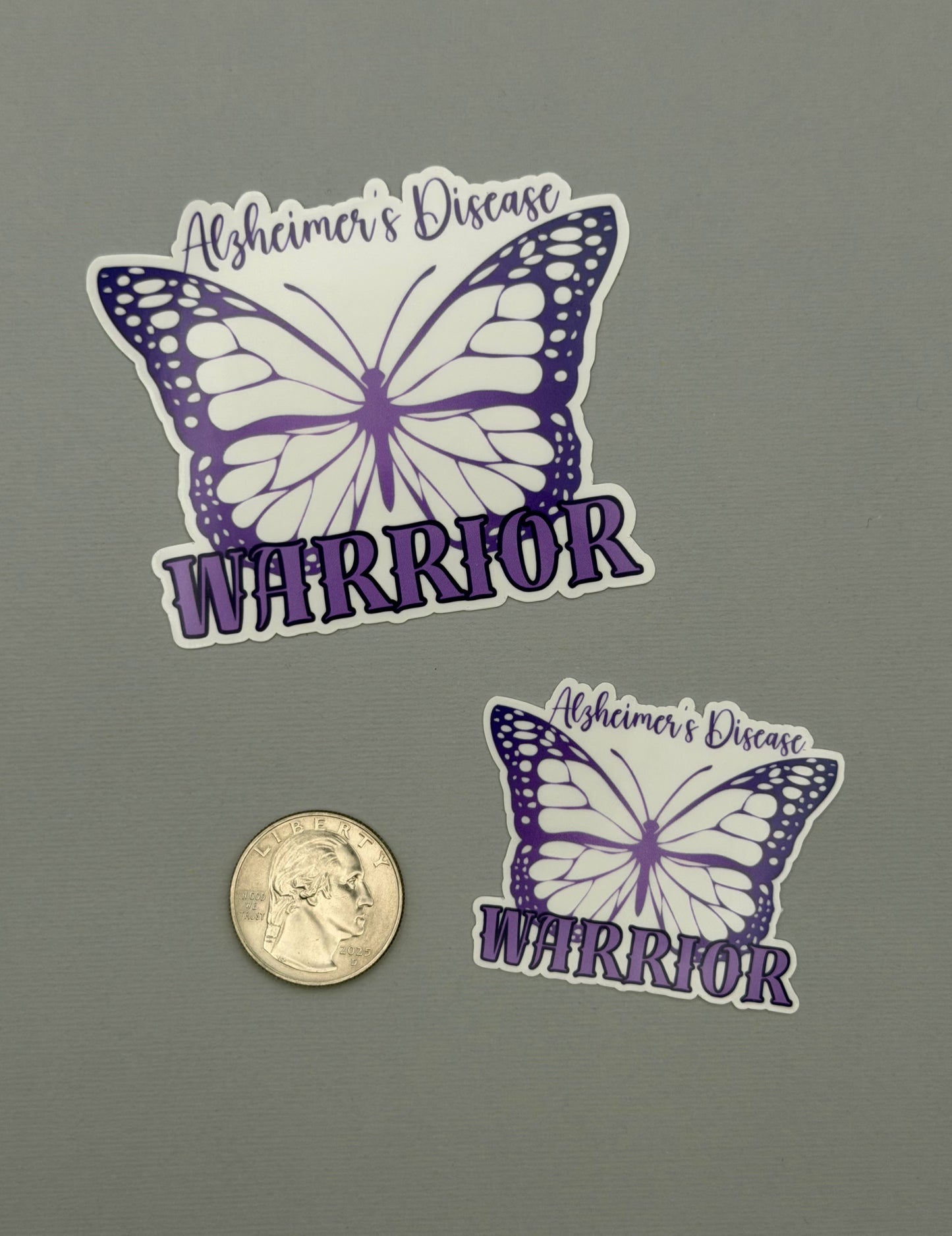 Alzheimer's Disease Warrior Butterfly Sticker or Magnet