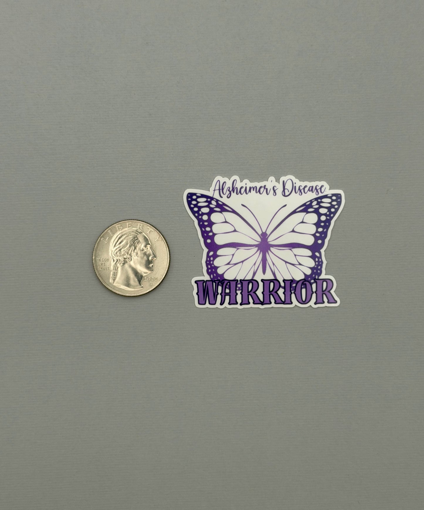 Alzheimer's Disease Warrior Butterfly Sticker or Magnet