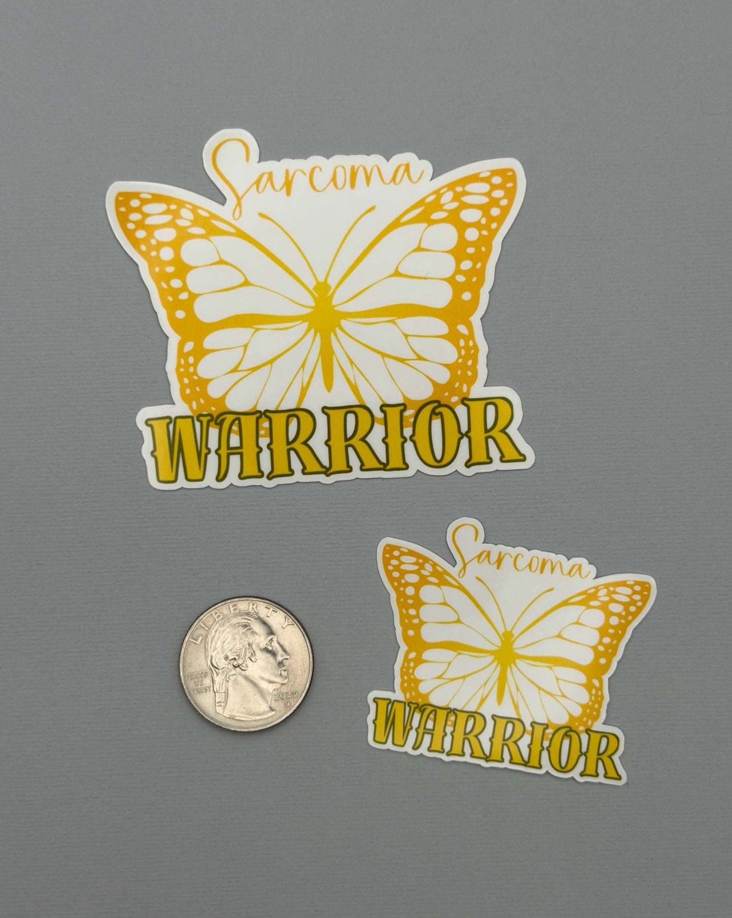 Sarcoma Warrior Butterfly Sticker or Magnet