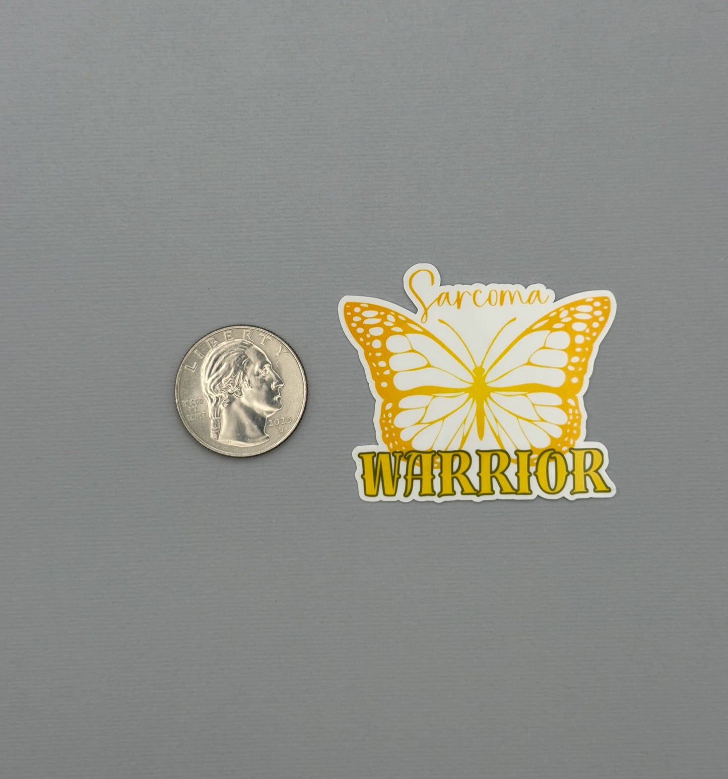 Sarcoma Warrior Butterfly Sticker or Magnet