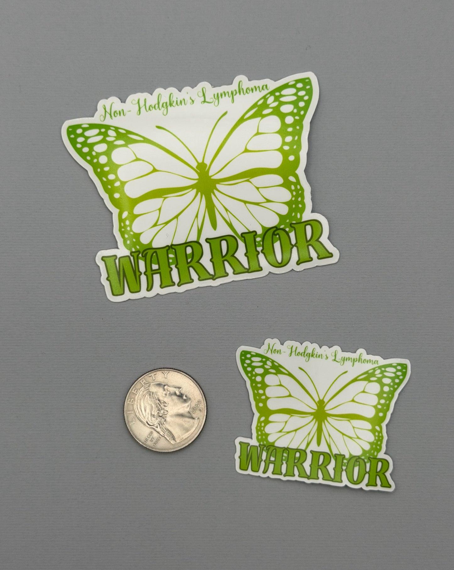 Non-Hodgkin's Lymphoma Warrior Butterfly Sticker or Magnet