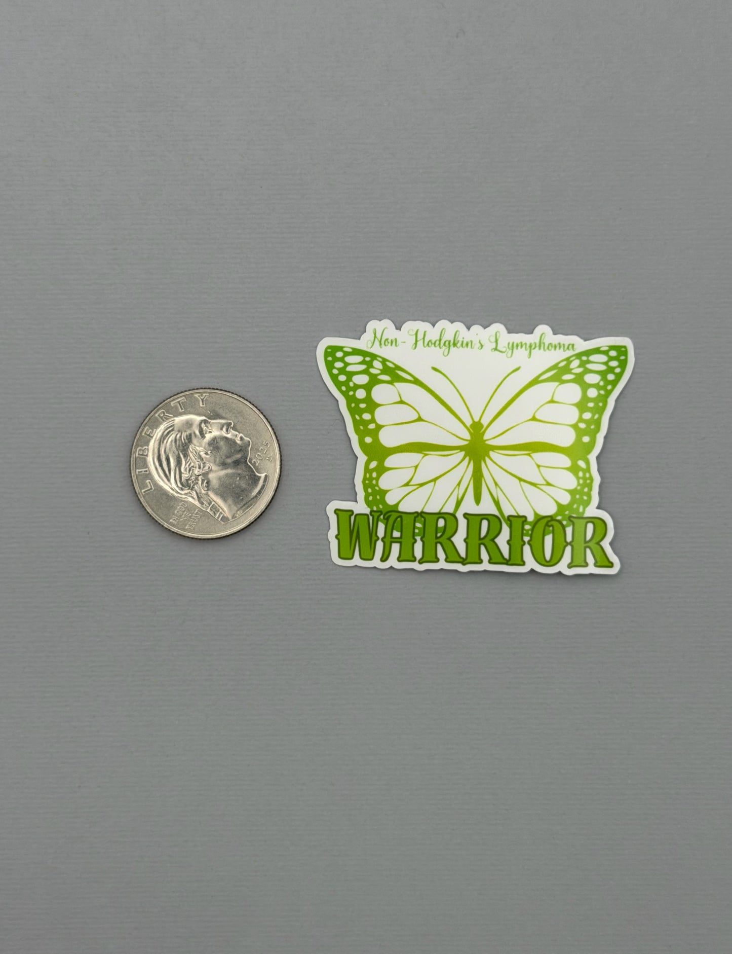 Non-Hodgkin's Lymphoma Warrior Butterfly Sticker or Magnet