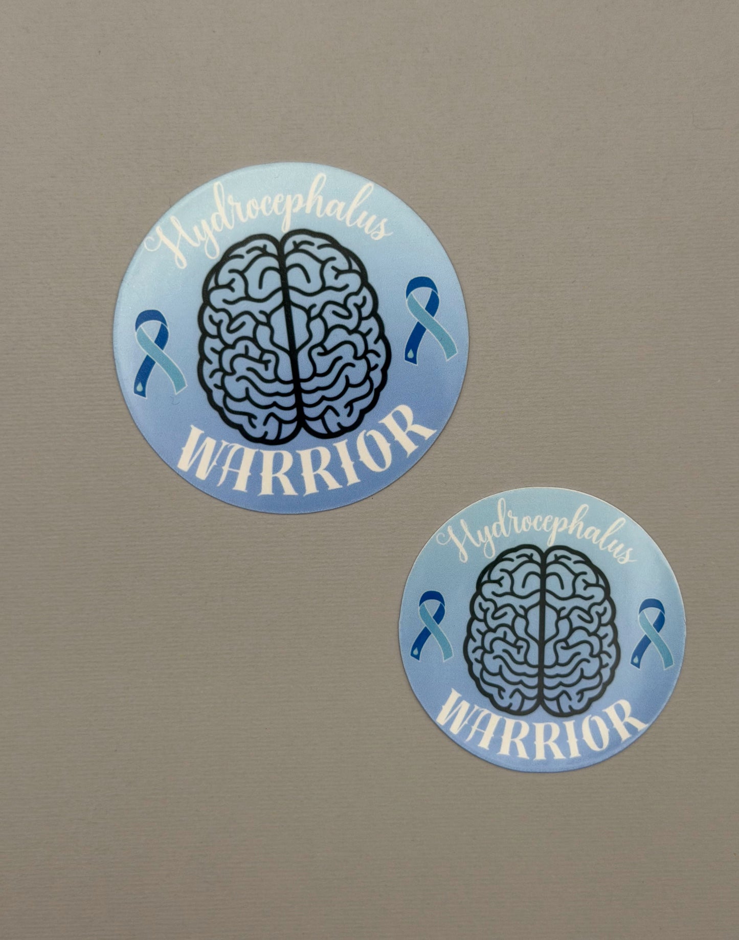 Hydrocephalus Warrior Brain Sticker or Magnet