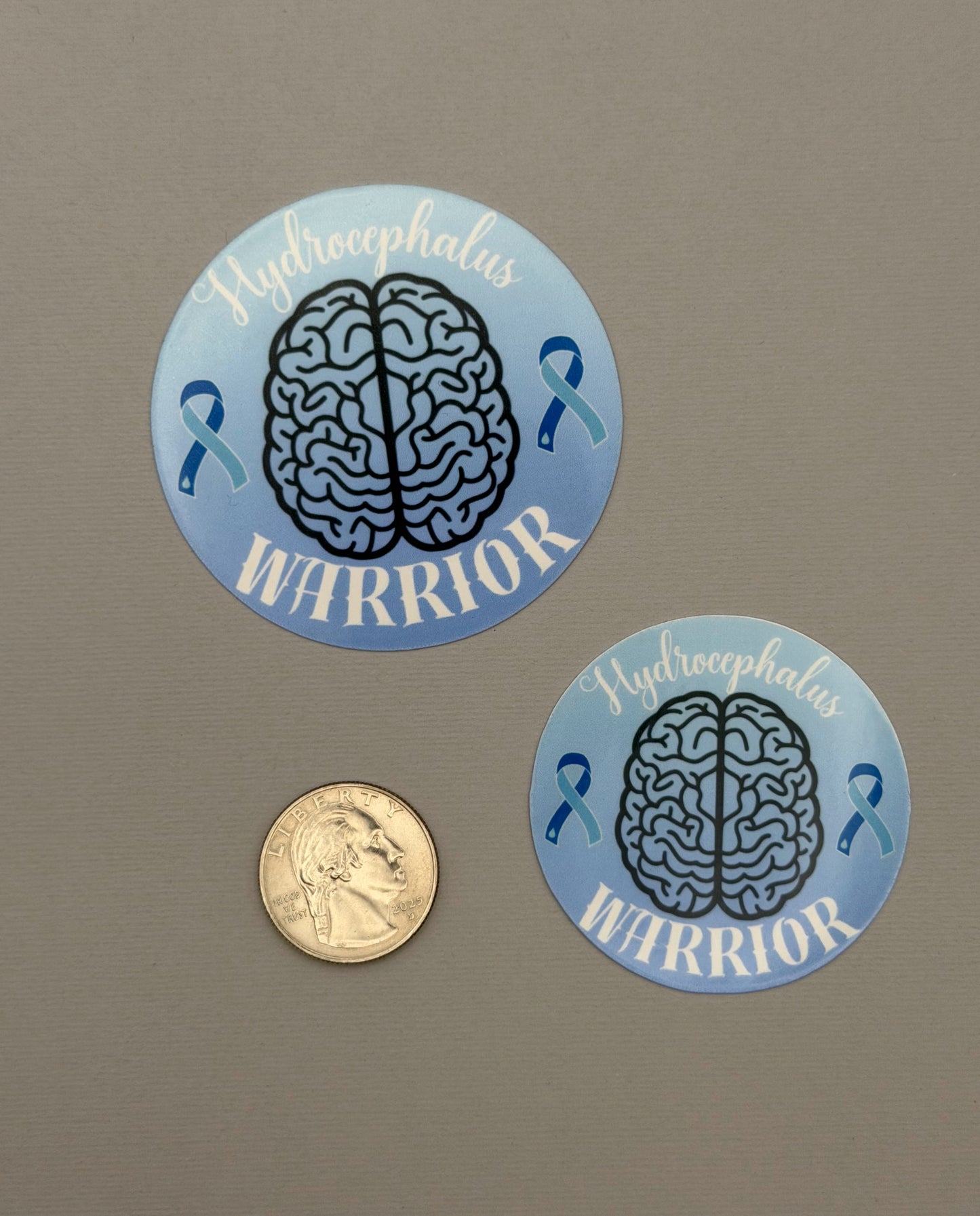 Hydrocephalus Warrior Brain Sticker or Magnet