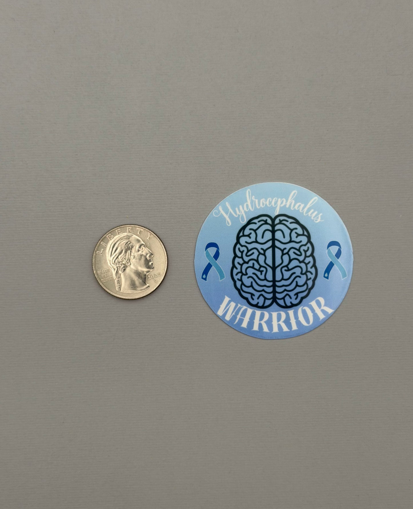 Hydrocephalus Warrior Brain Sticker or Magnet