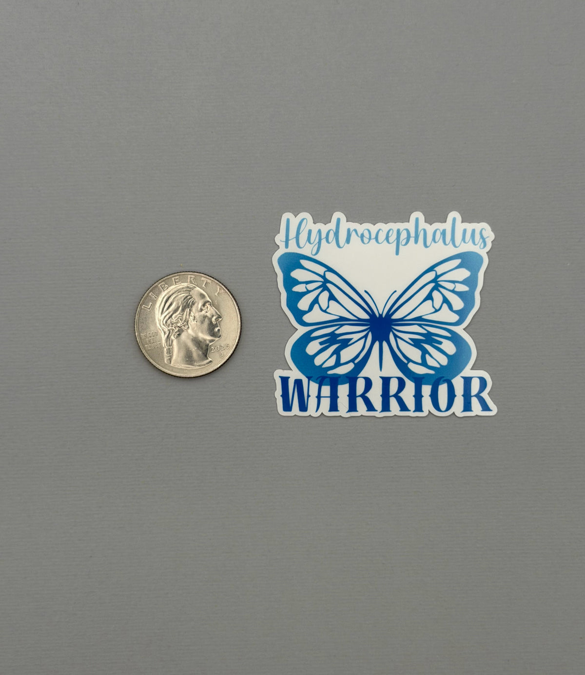 Hydrocephalus Warrior Butterfly Sticker or Magnet