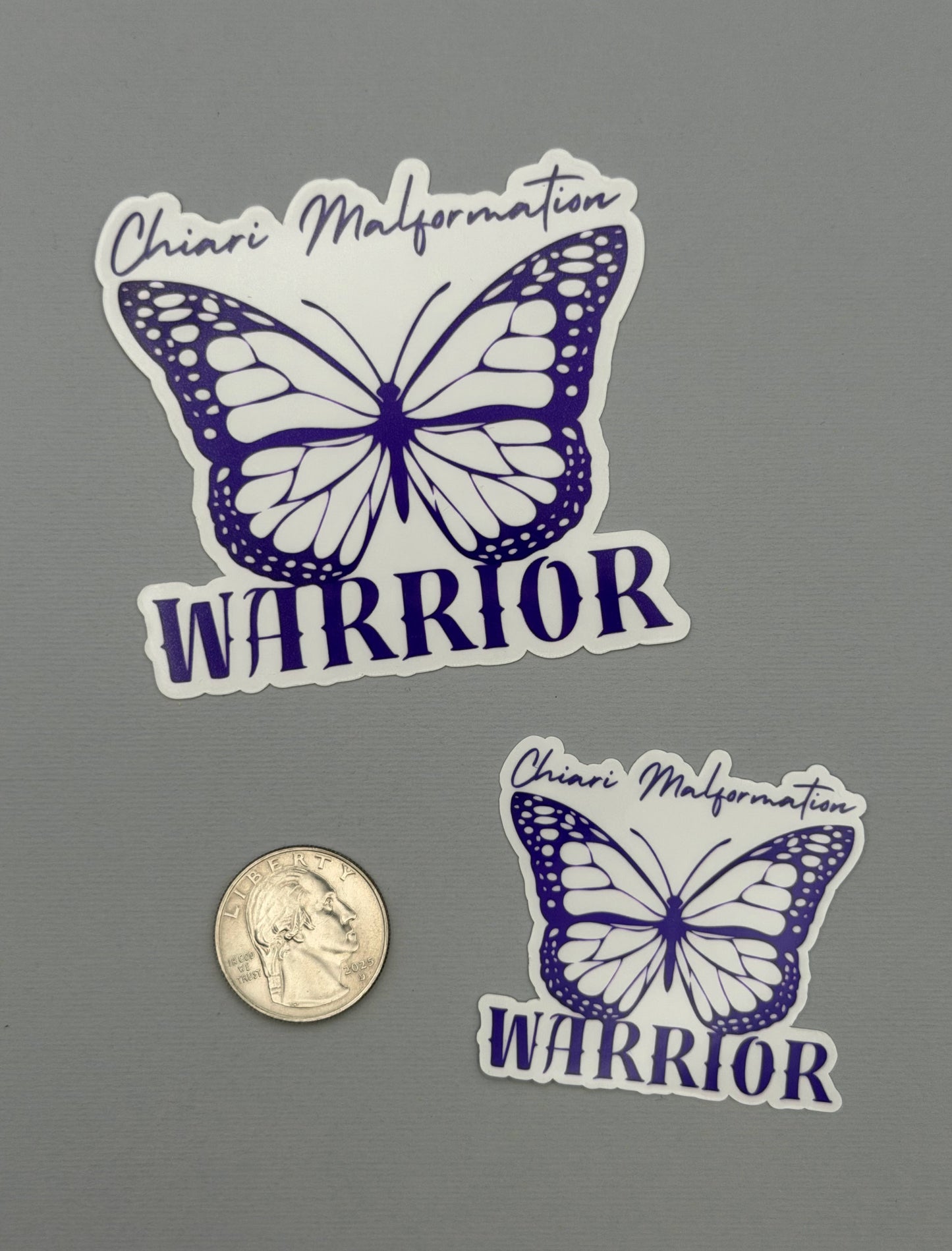 Chiari Malformation Warrior Butterfly Sticker or Magnet