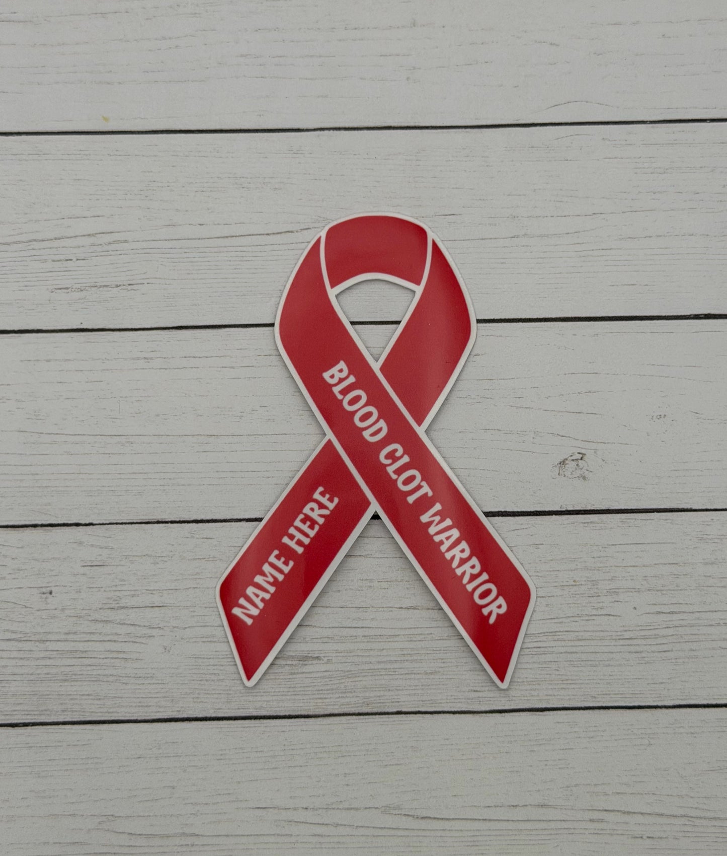 Blood Clot Warrior Custom Ribbon Sticker