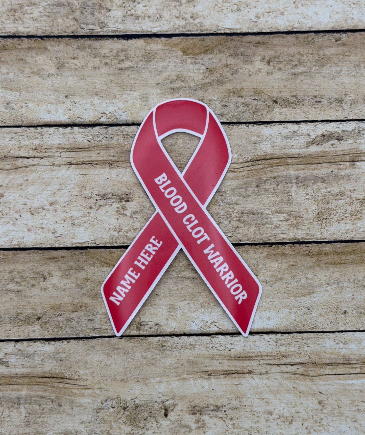 Blood Clot Warrior Custom Ribbon Sticker