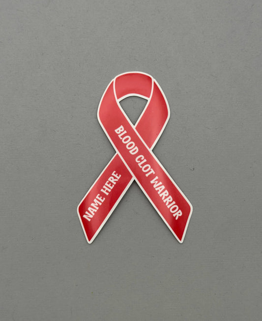 Blood Clot Warrior Custom Ribbon Sticker