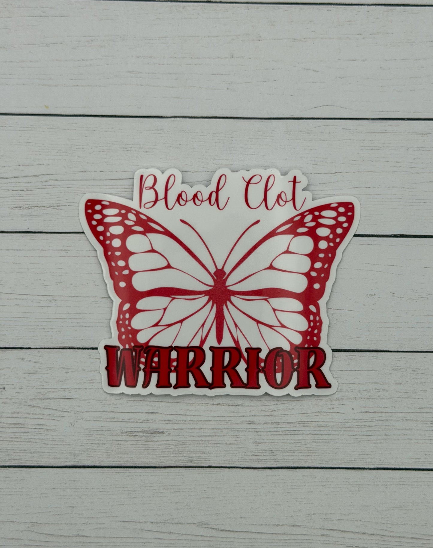 Blood Clot Warrior Butterfly Sticker
