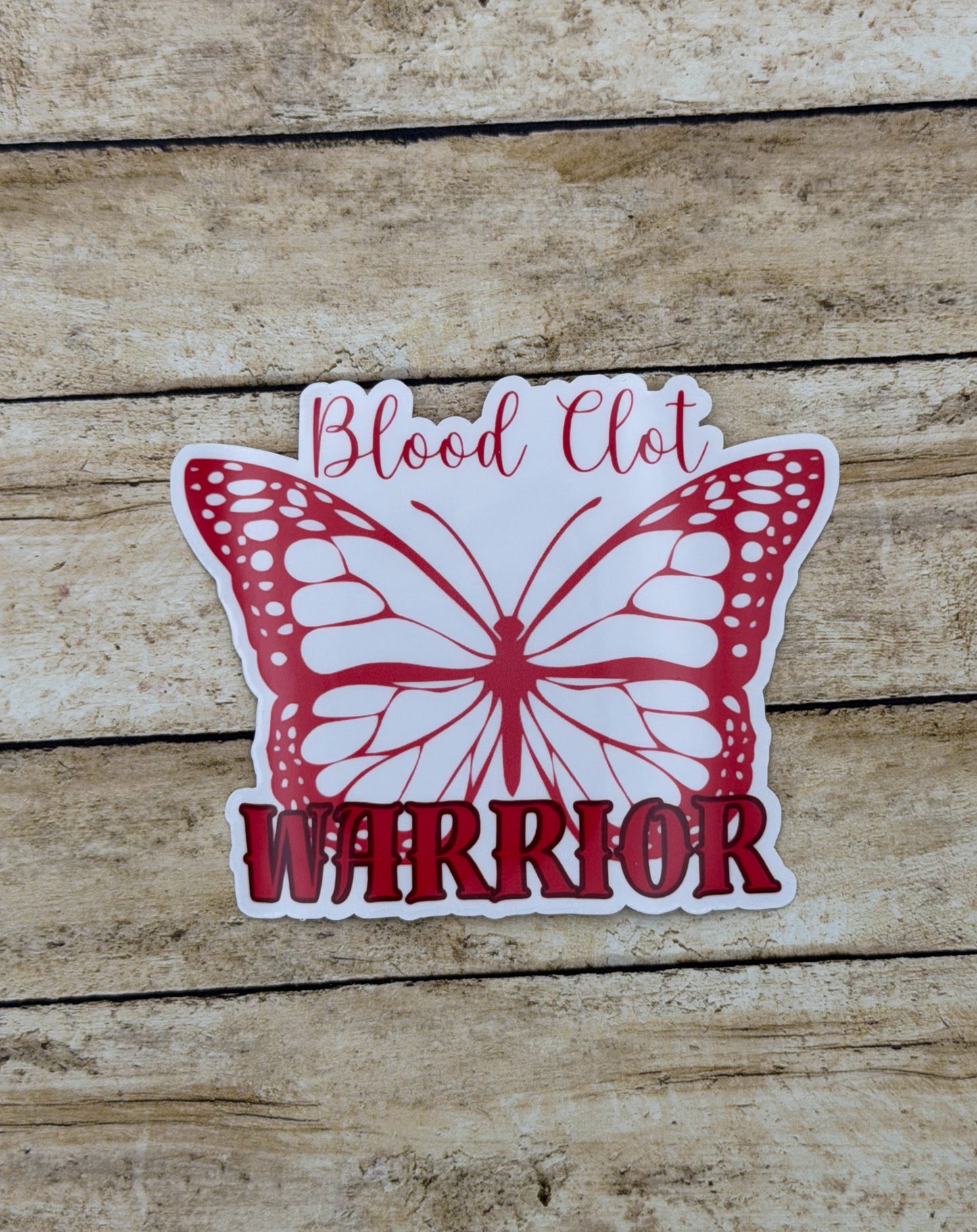 Blood Clot Warrior Butterfly Sticker