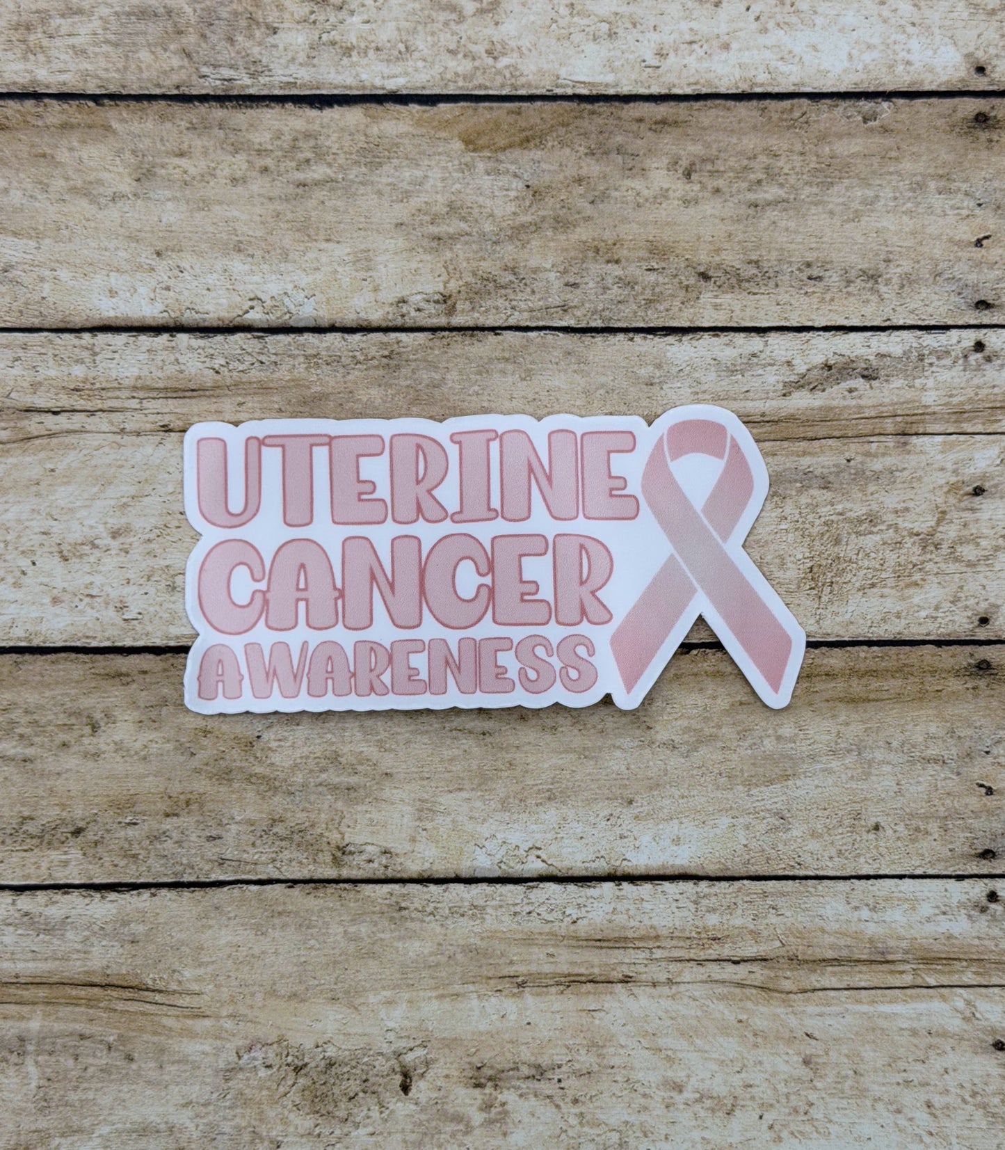 Uterine Cancer Awareness with Ribbon Sticker