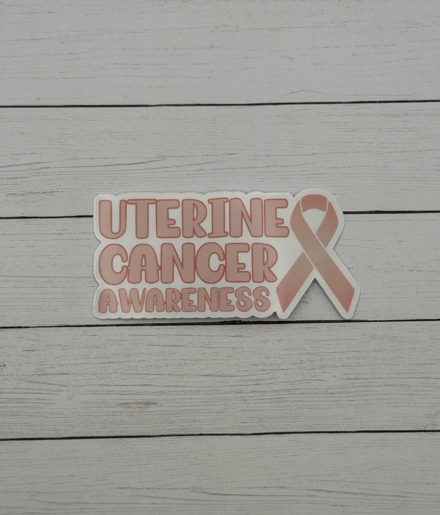 Uterine Cancer Awareness with Ribbon Sticker