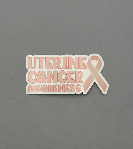 Uterine Cancer Awareness with Ribbon Sticker