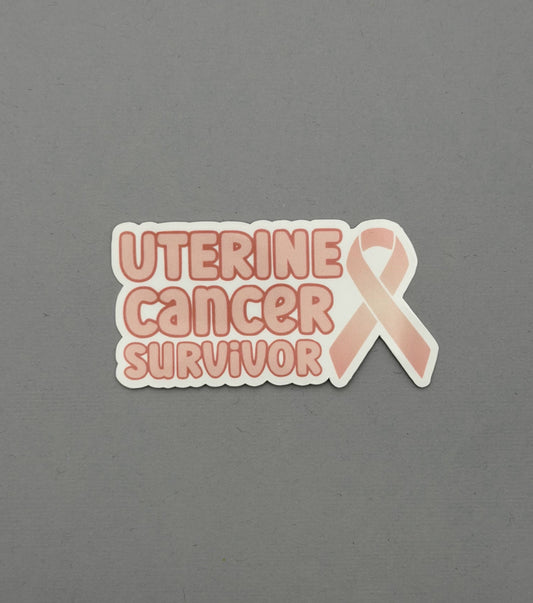 Uterine Cancer Survivor with Ribbon Sticker