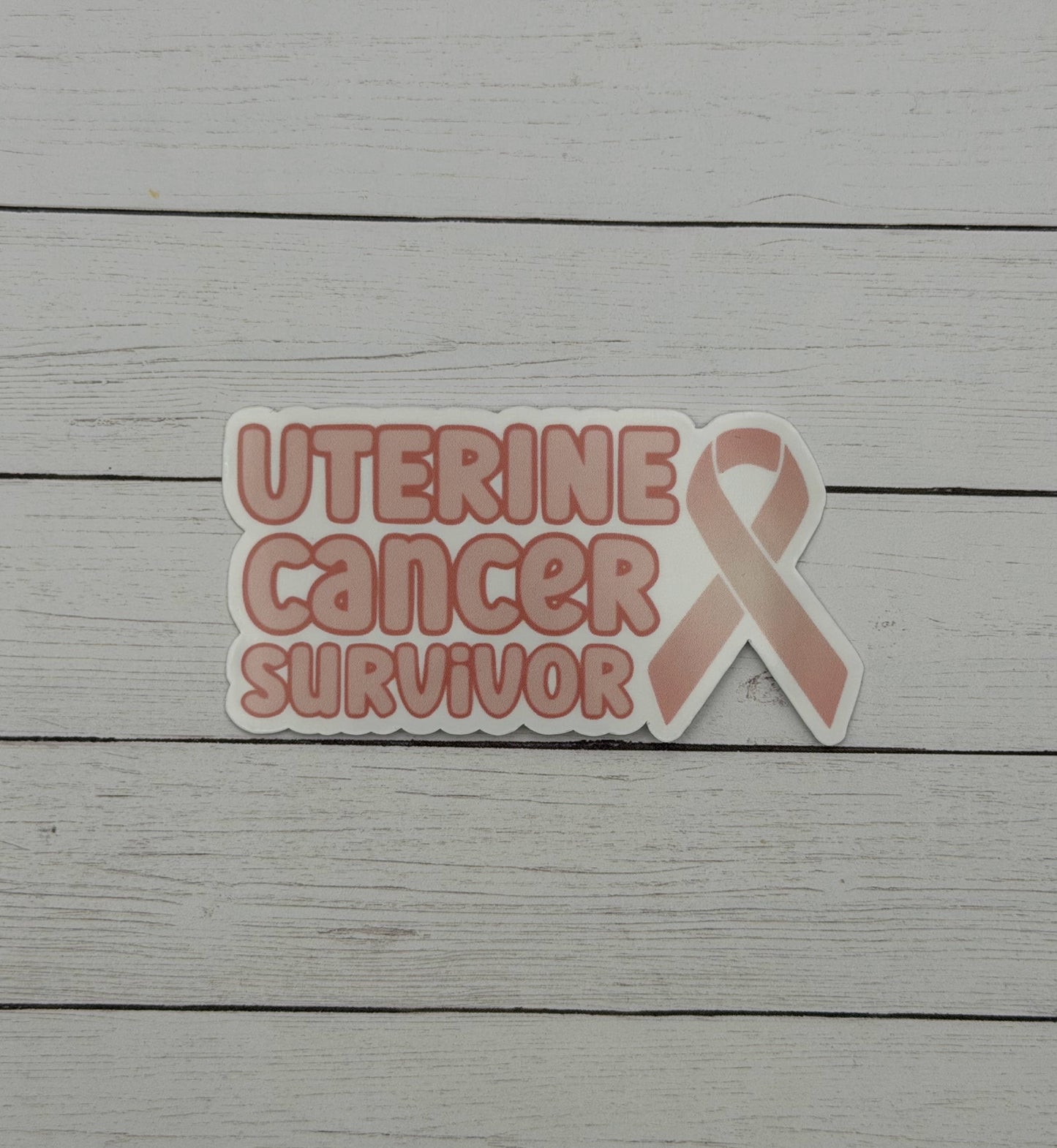 Uterine Cancer Survivor with Ribbon Sticker