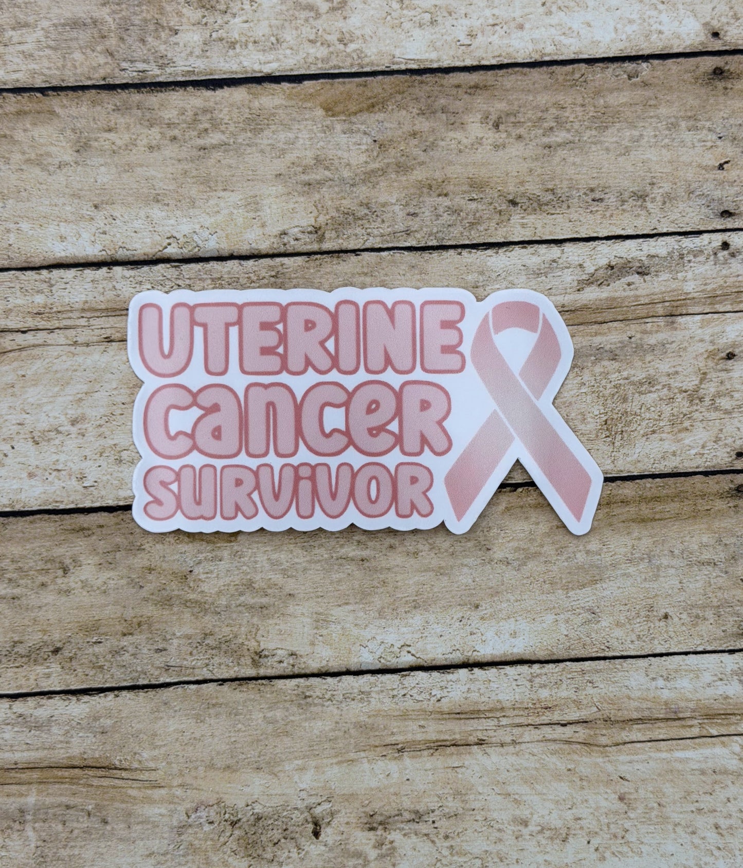 Uterine Cancer Survivor with Ribbon Sticker